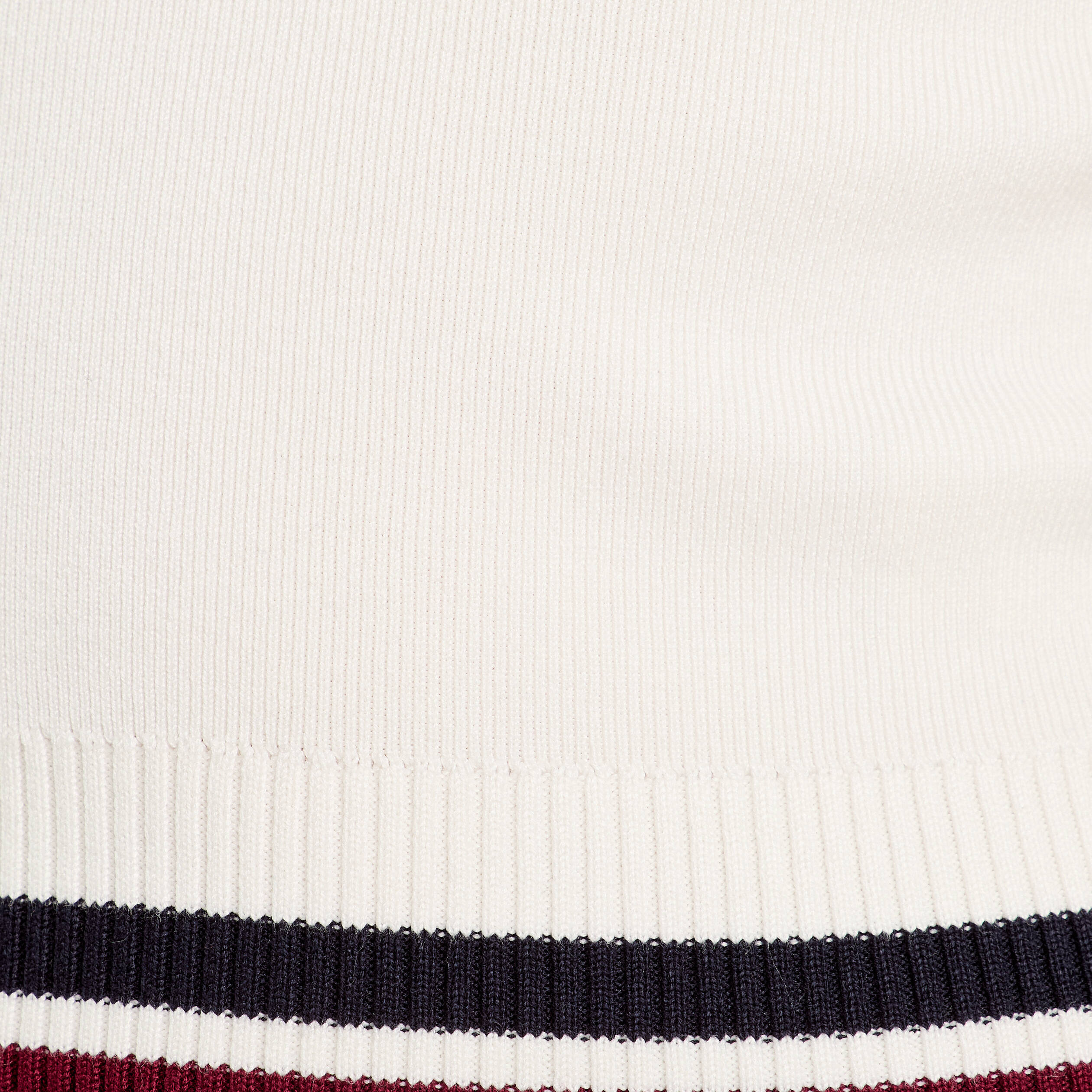 Pull manches courtes col polo ecru femme