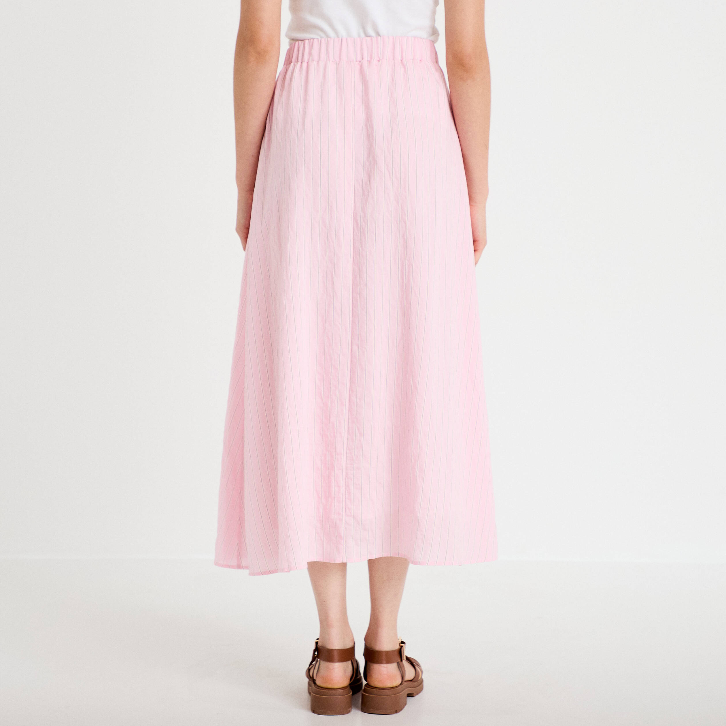 Jupon &eacute;vas&eacute; longueur 3/4 rose femme