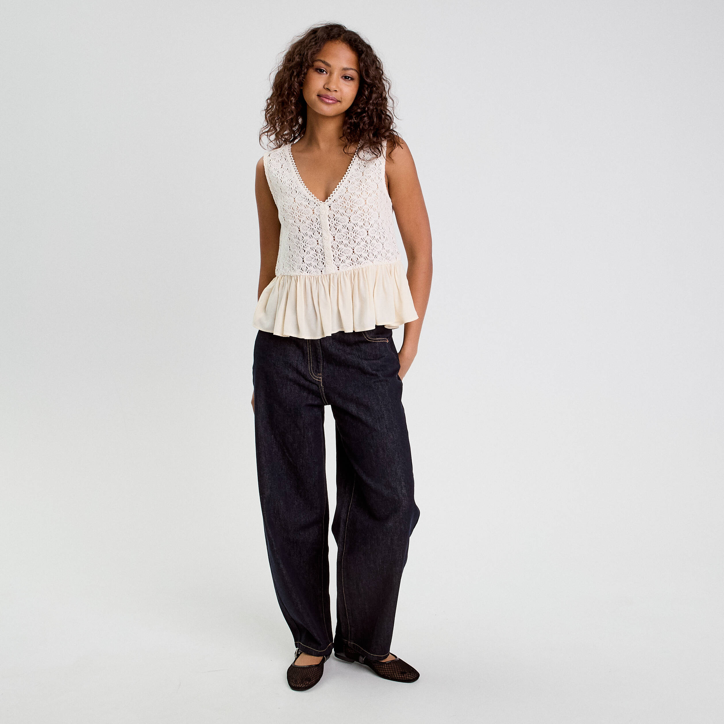 blouse sans manches dentelle ecru femme Blouse sans manches dentelle ecru femme