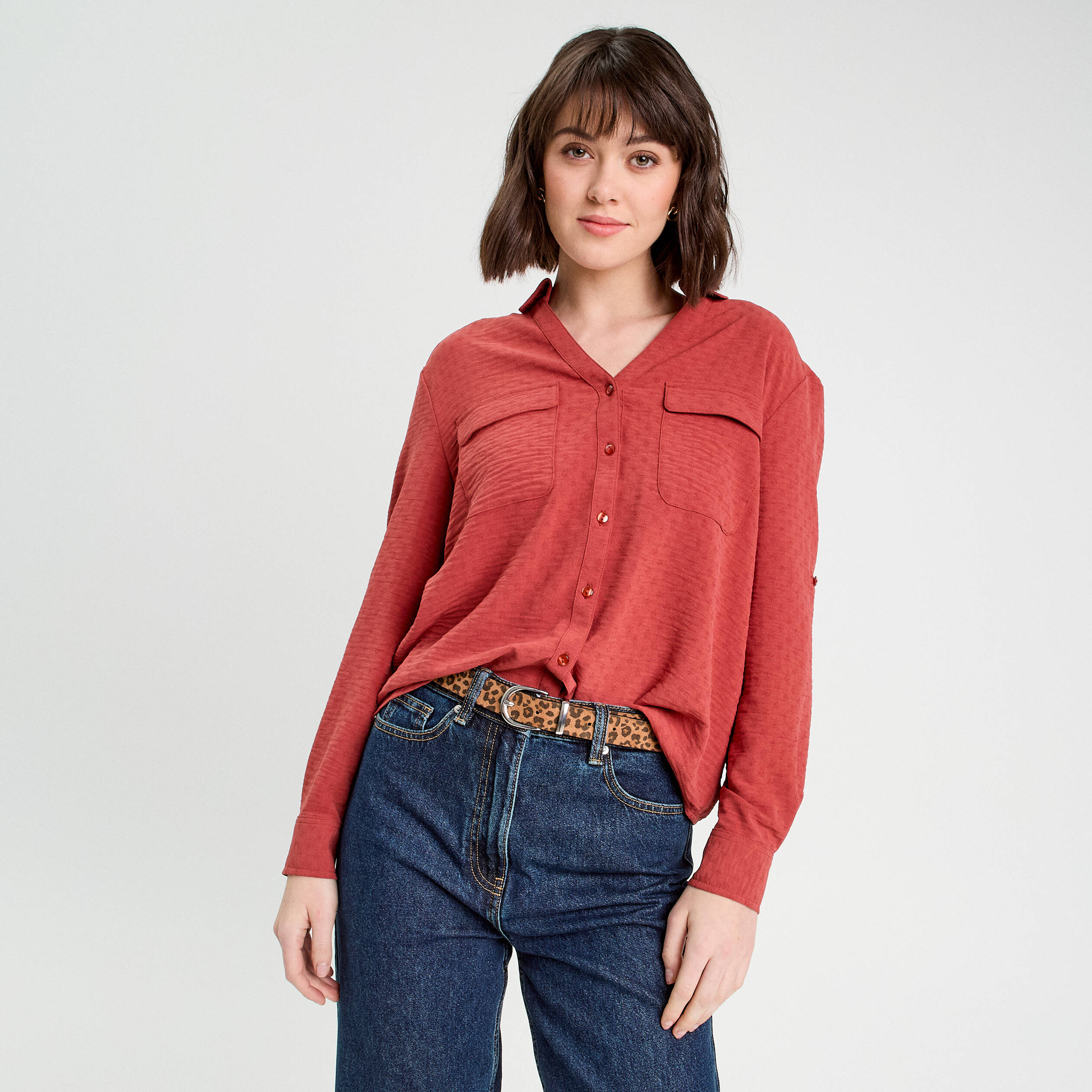 chemise manches longues vieux rose femme Chemise manches longues vieux rose femme