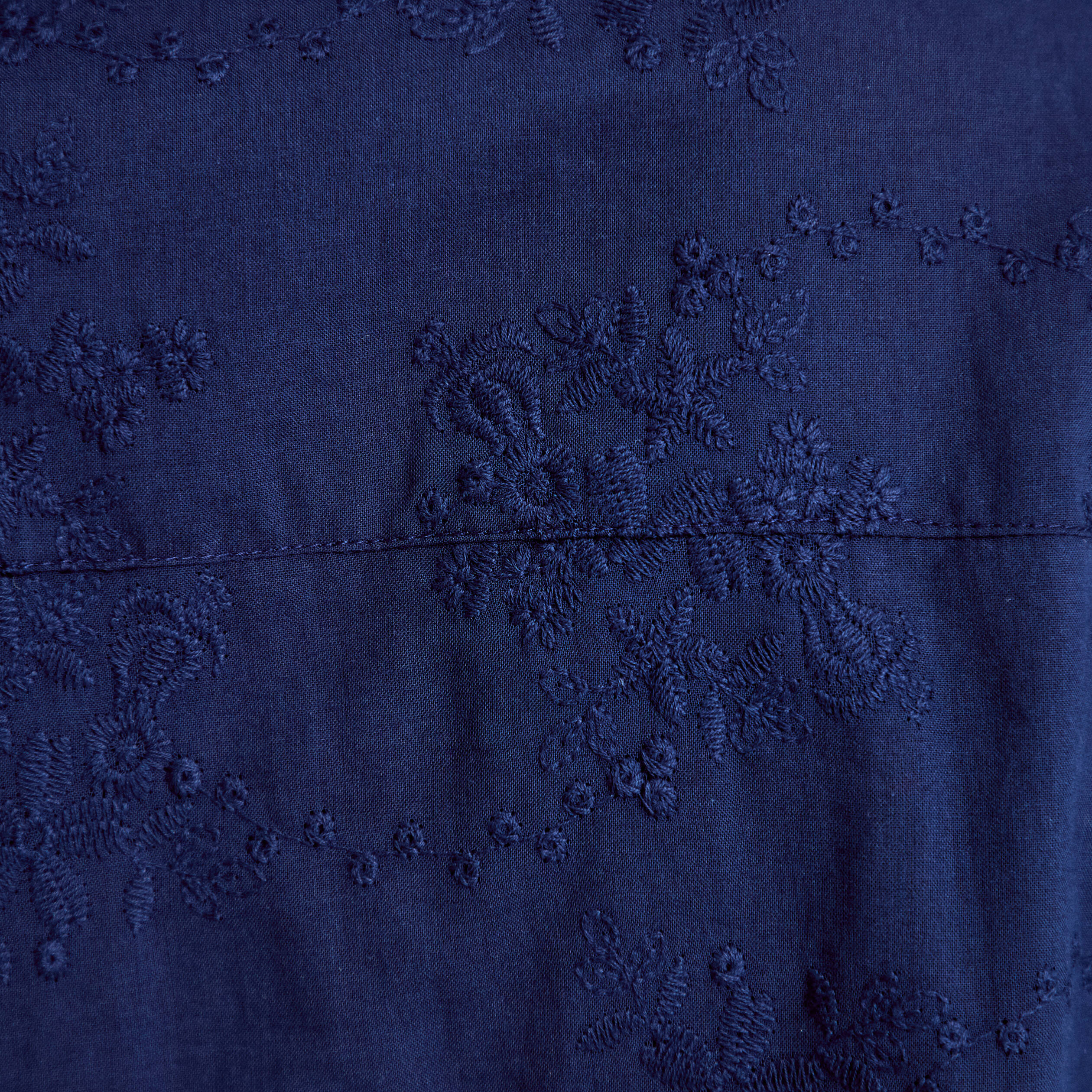 Blouse ample col montant manches longues bleu marine femme