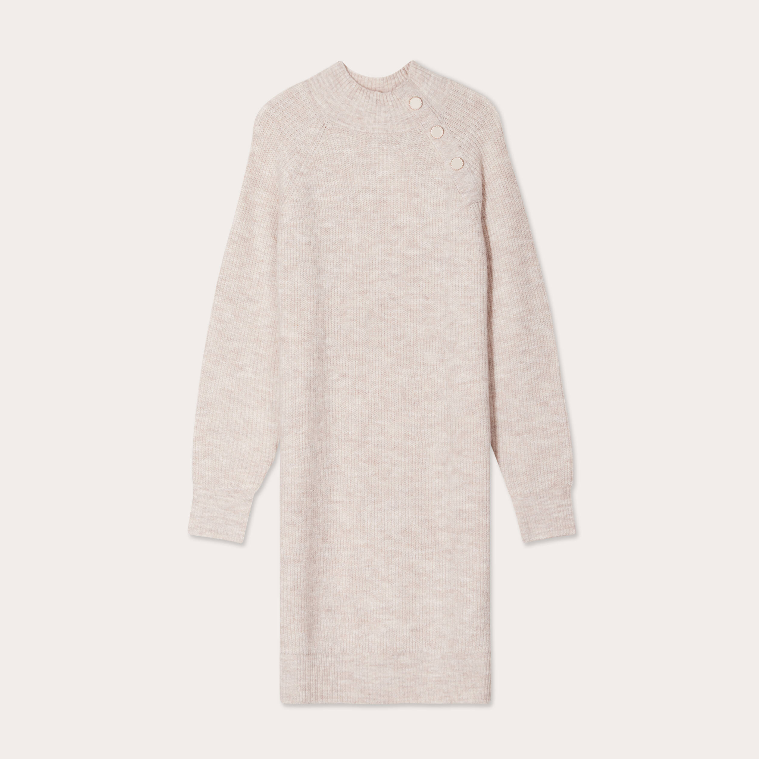 robe pull droite col rond sable femme Robe pull droite col rond sable femme