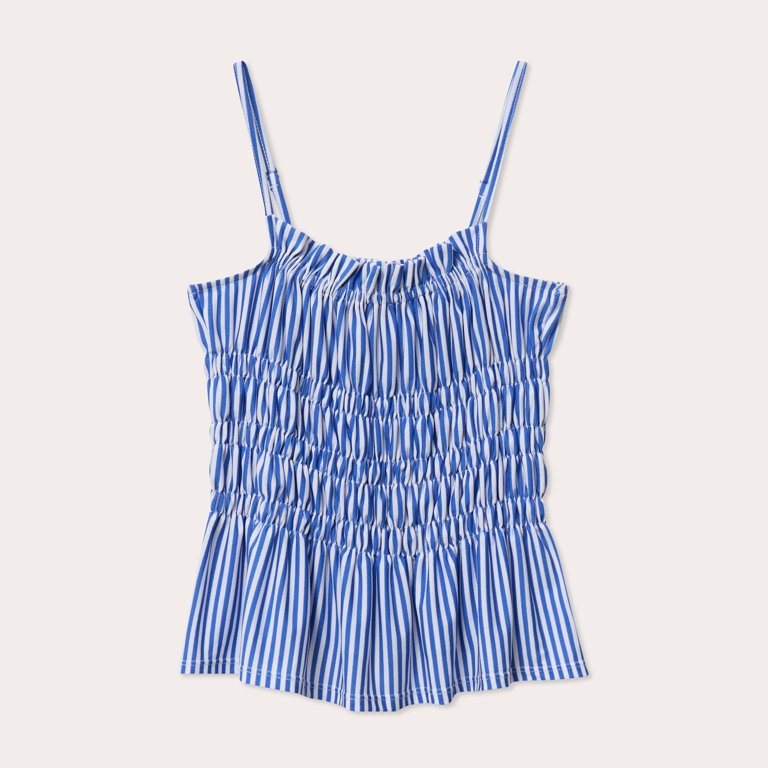 debardeur smocke bretelles fines bleu clair femme Débardeur smocké bretelles fines bleu clair femme