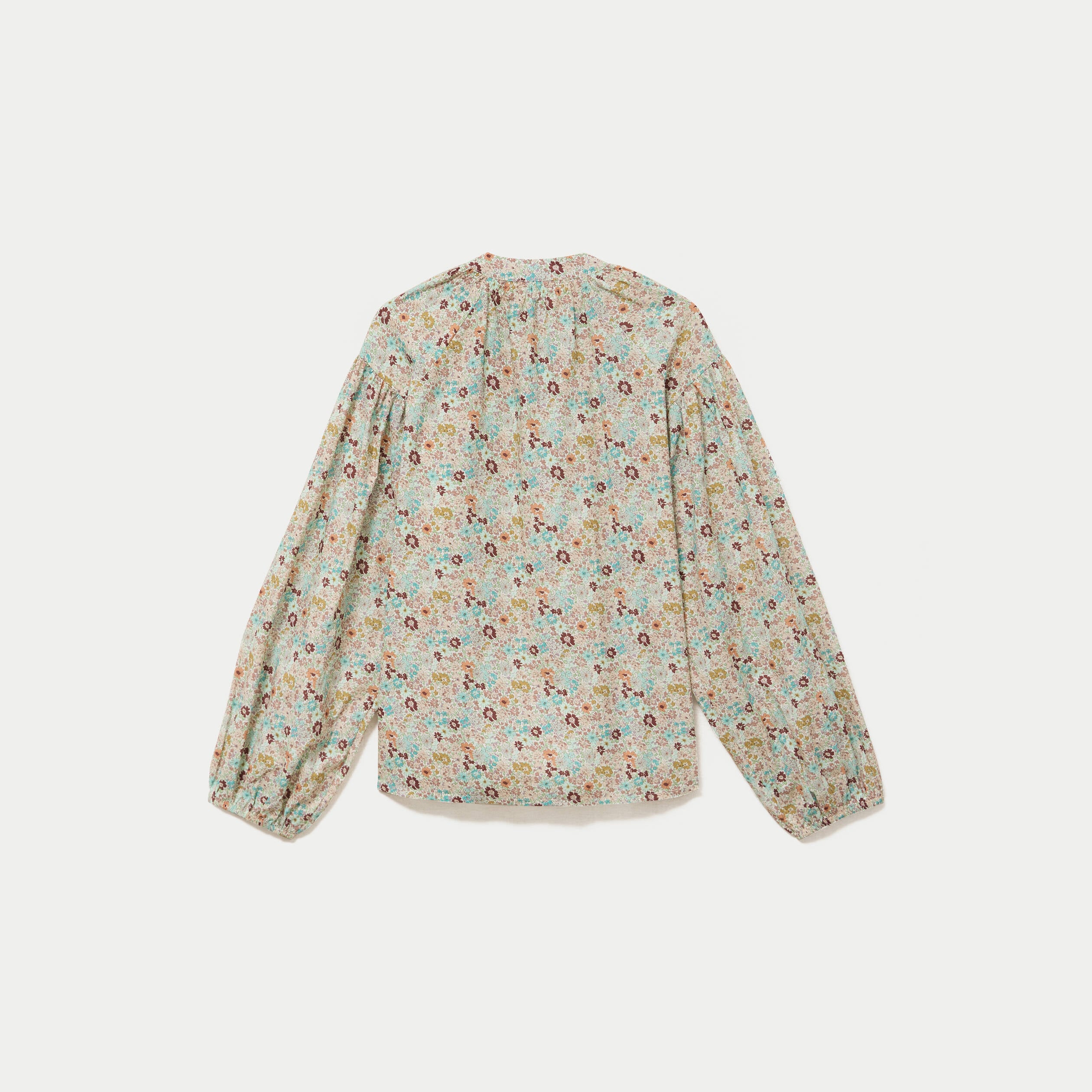 Blouse droite manches longues blanc femme