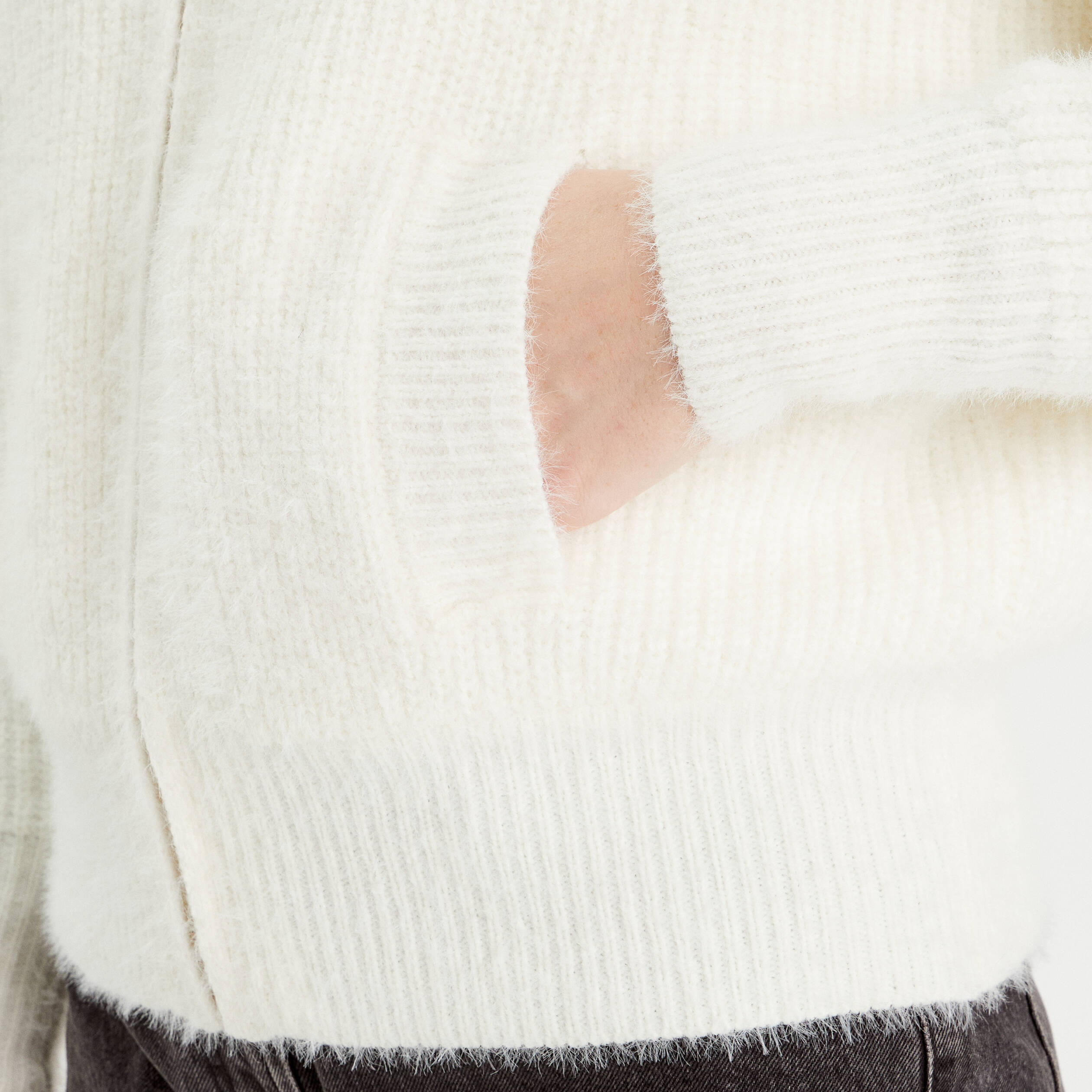 gilet double a capuche ecru femme Gilet doublé à capuche ecru femme