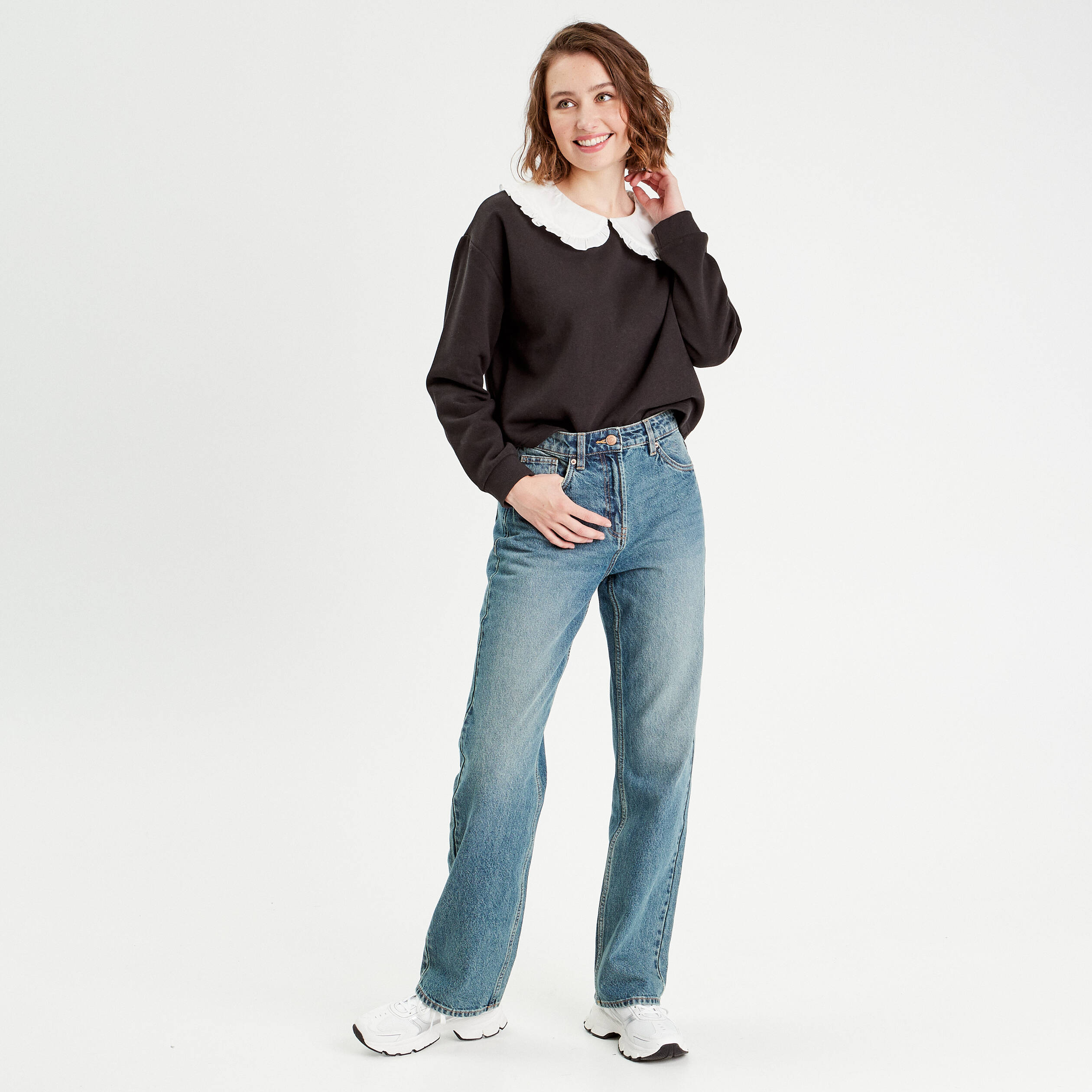 sweat col claudine noir femme Sweat col claudine noir femme