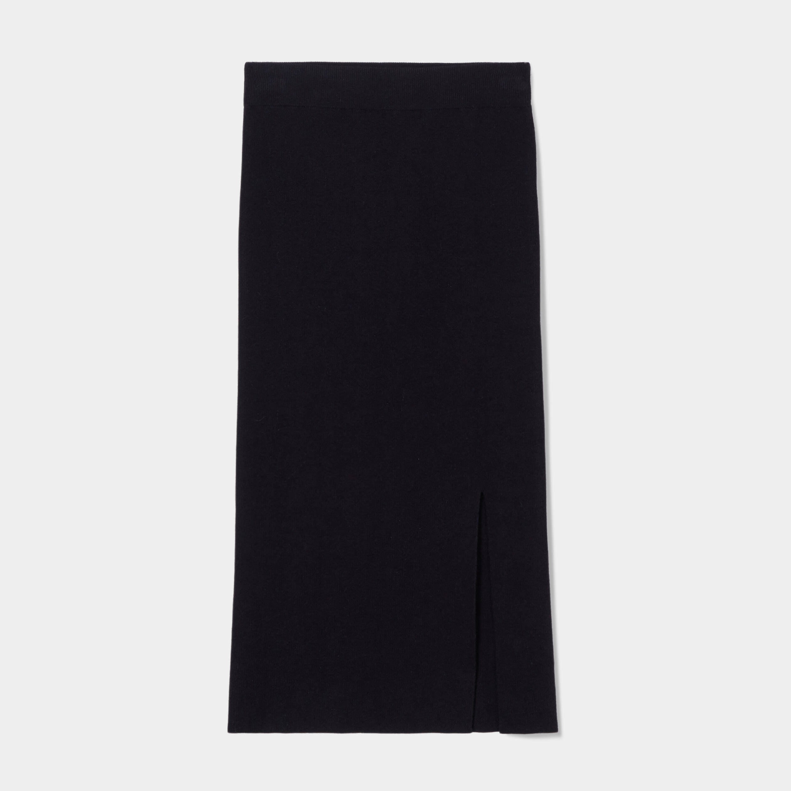 Jupe midi moulante noir femme
