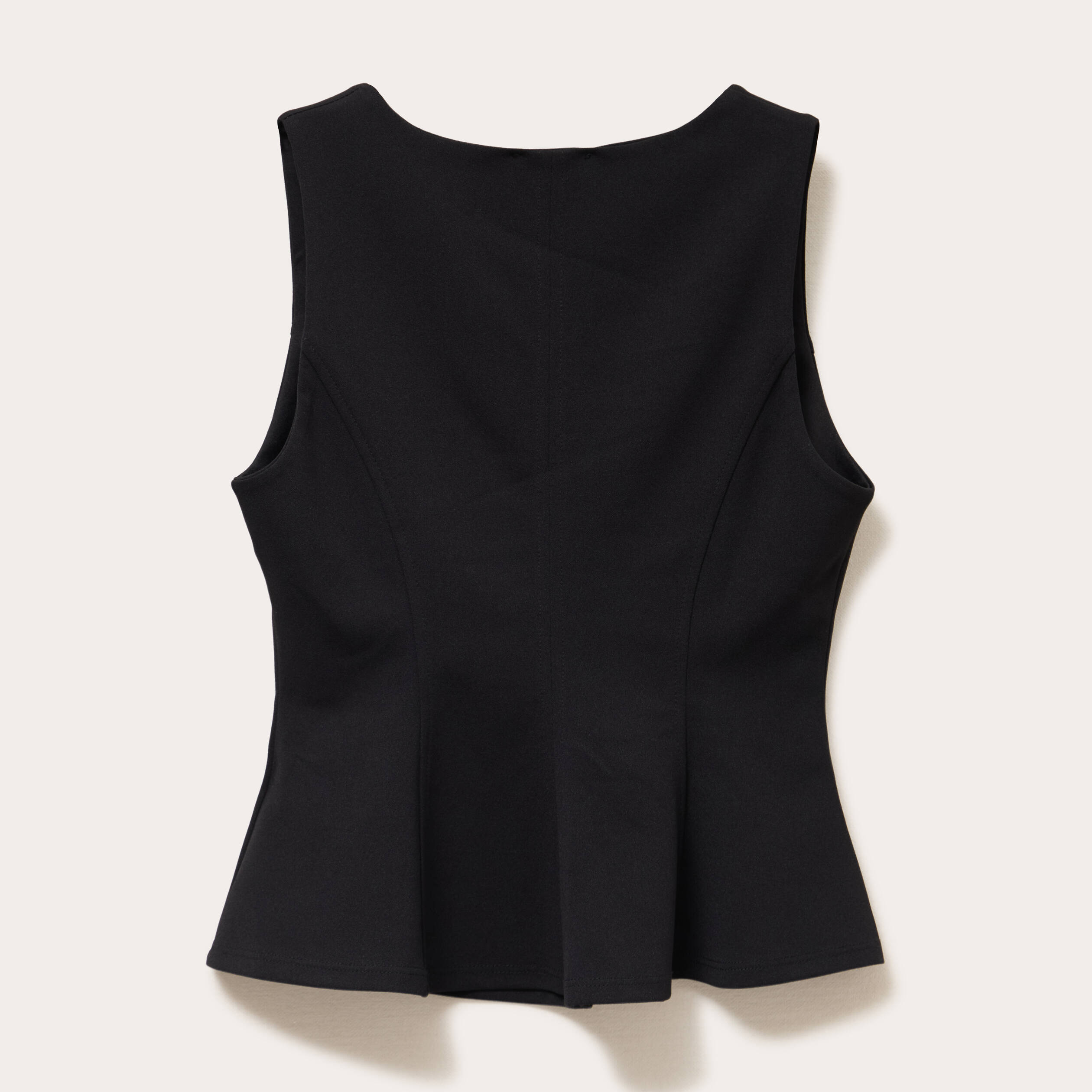 top cintre col carre sans manches noir femme Top cintré col carré sans manches noir femme