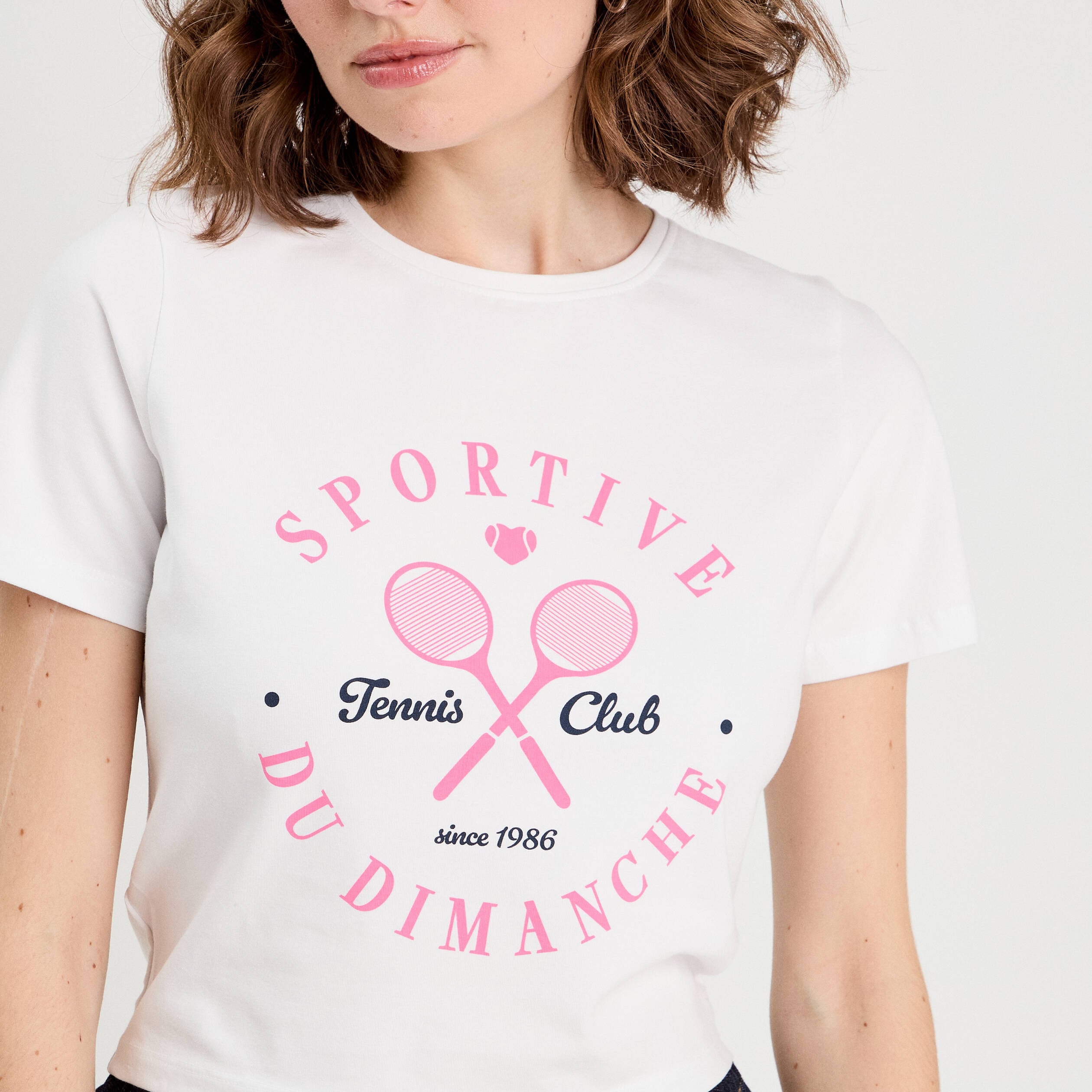 T-shirt cropped blanc femme