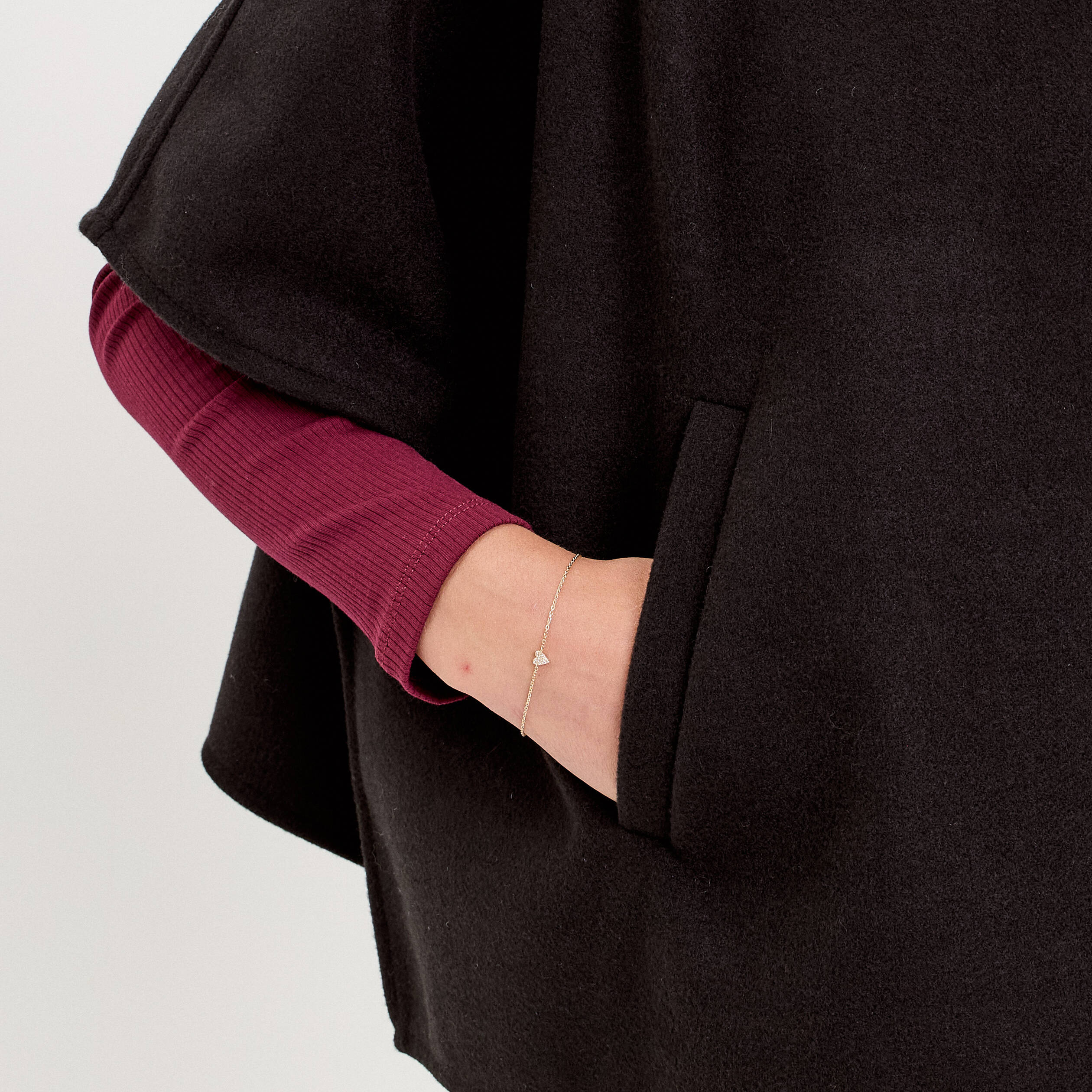 Poncho col am&eacute;ricain noir femme