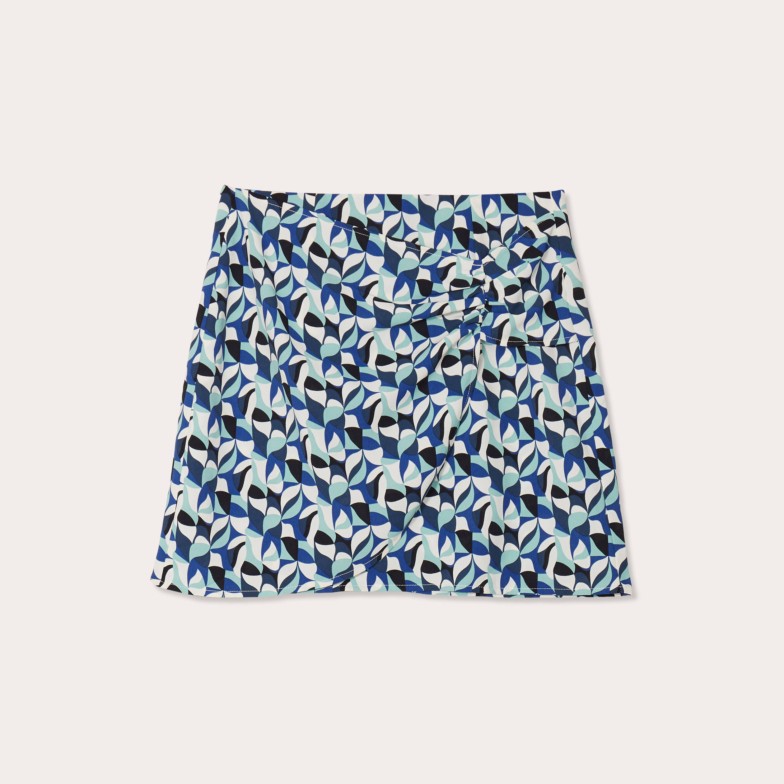 jupe droite drapee bleu femme Jupe droite drapée bleu femme
