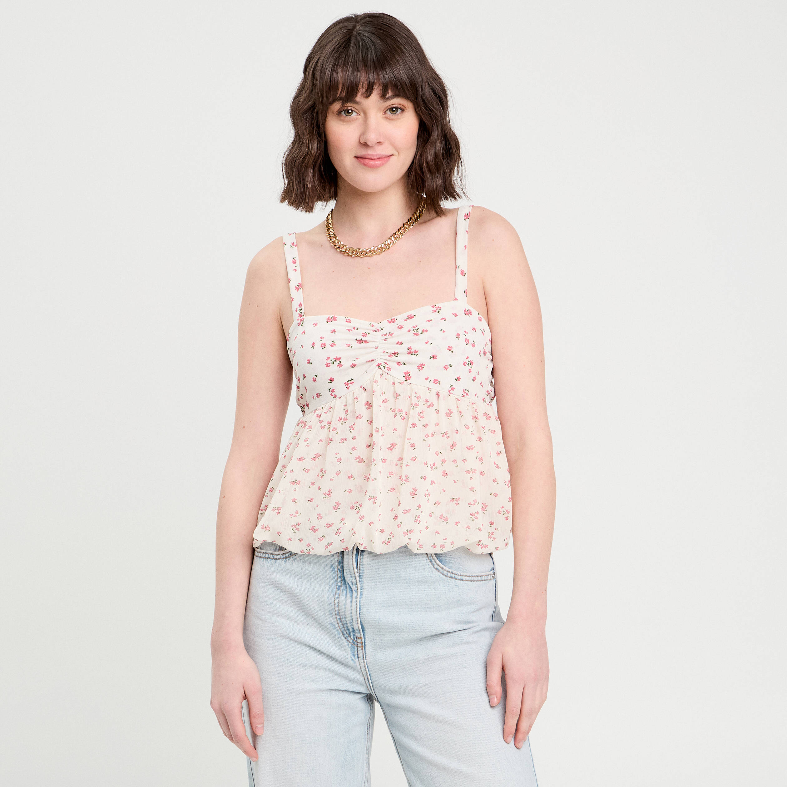 top bretelles fines blanc femme Top bretelles fines blanc femme