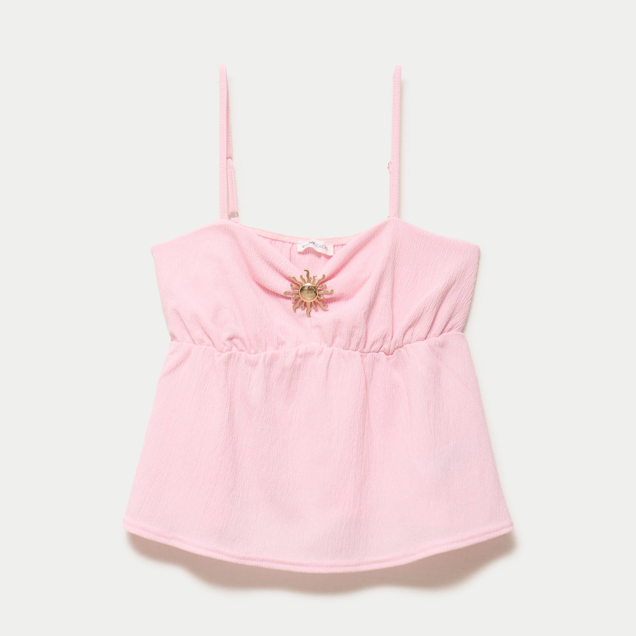 D&eacute;bardeur d&eacute;tail bijou rose clair femme