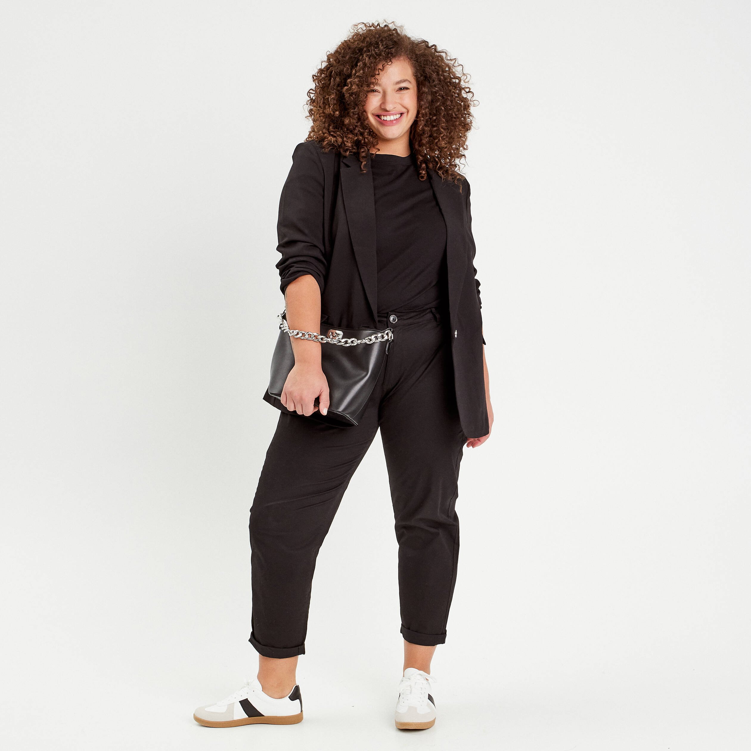 veste blazer droite fluide noir femme Veste blazer droite fluide noir femme