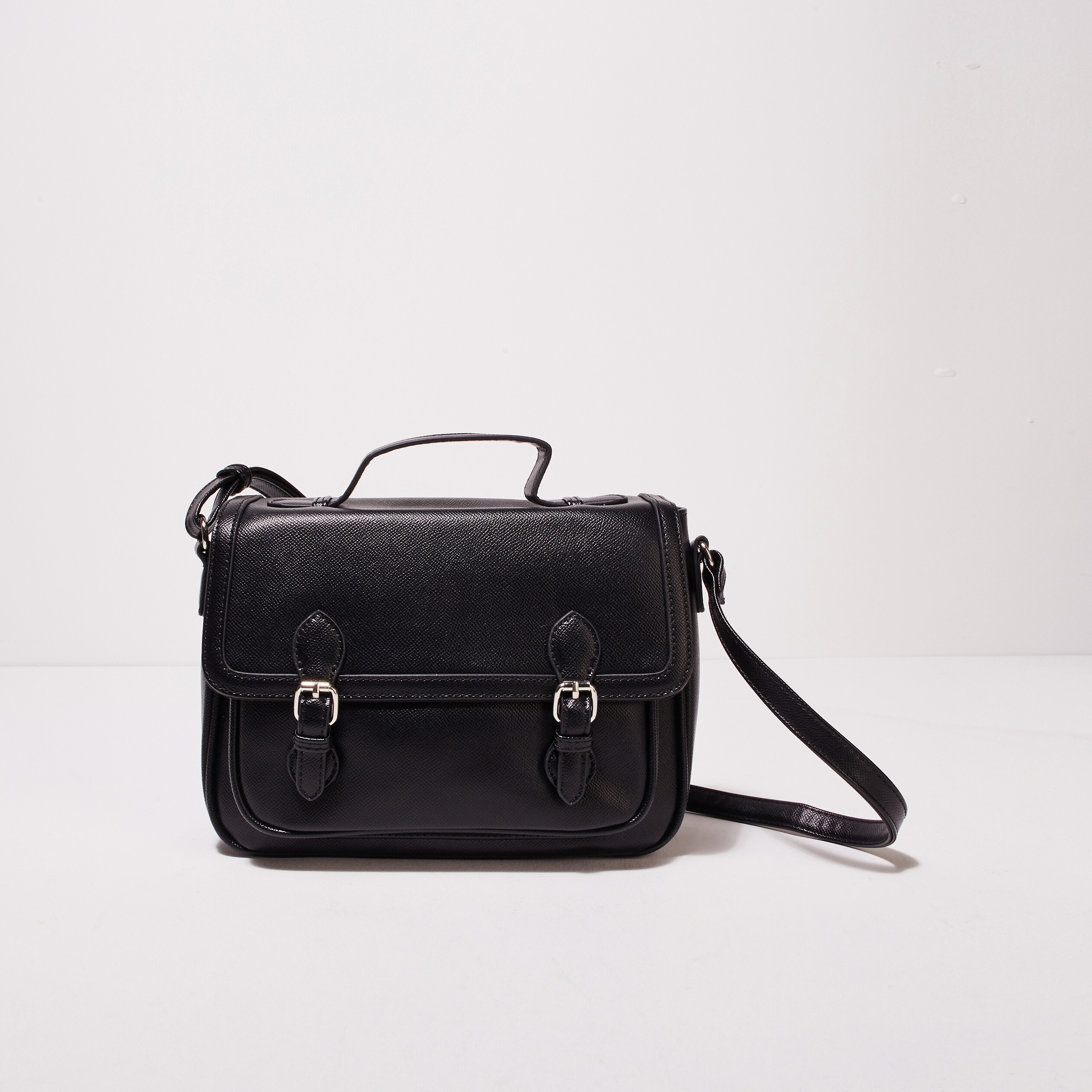 Sac cartable avec bandoulière noir femme