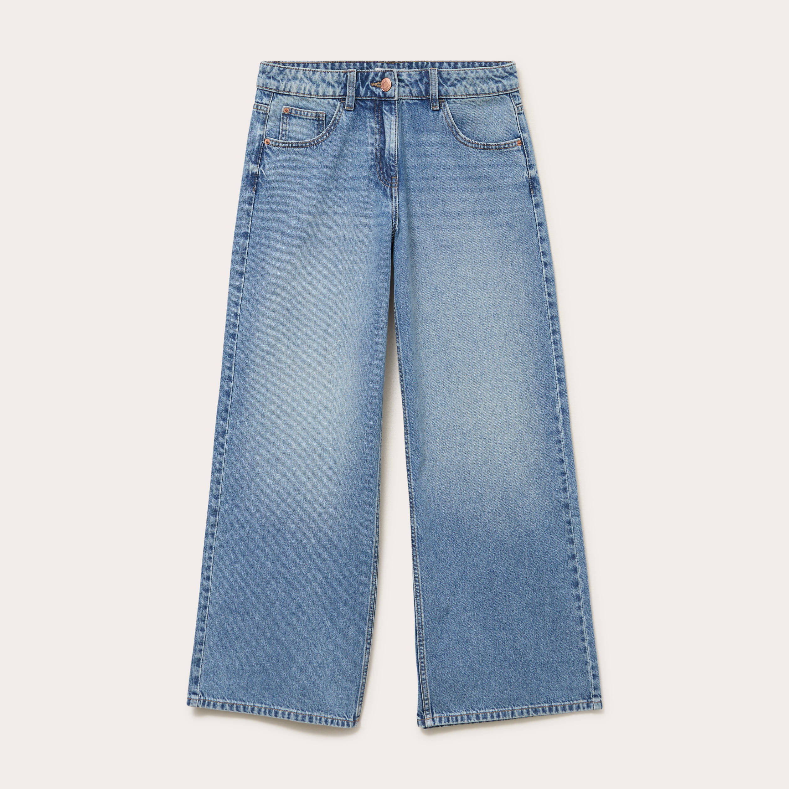 Jean wide leg taille standard denim double stone femme