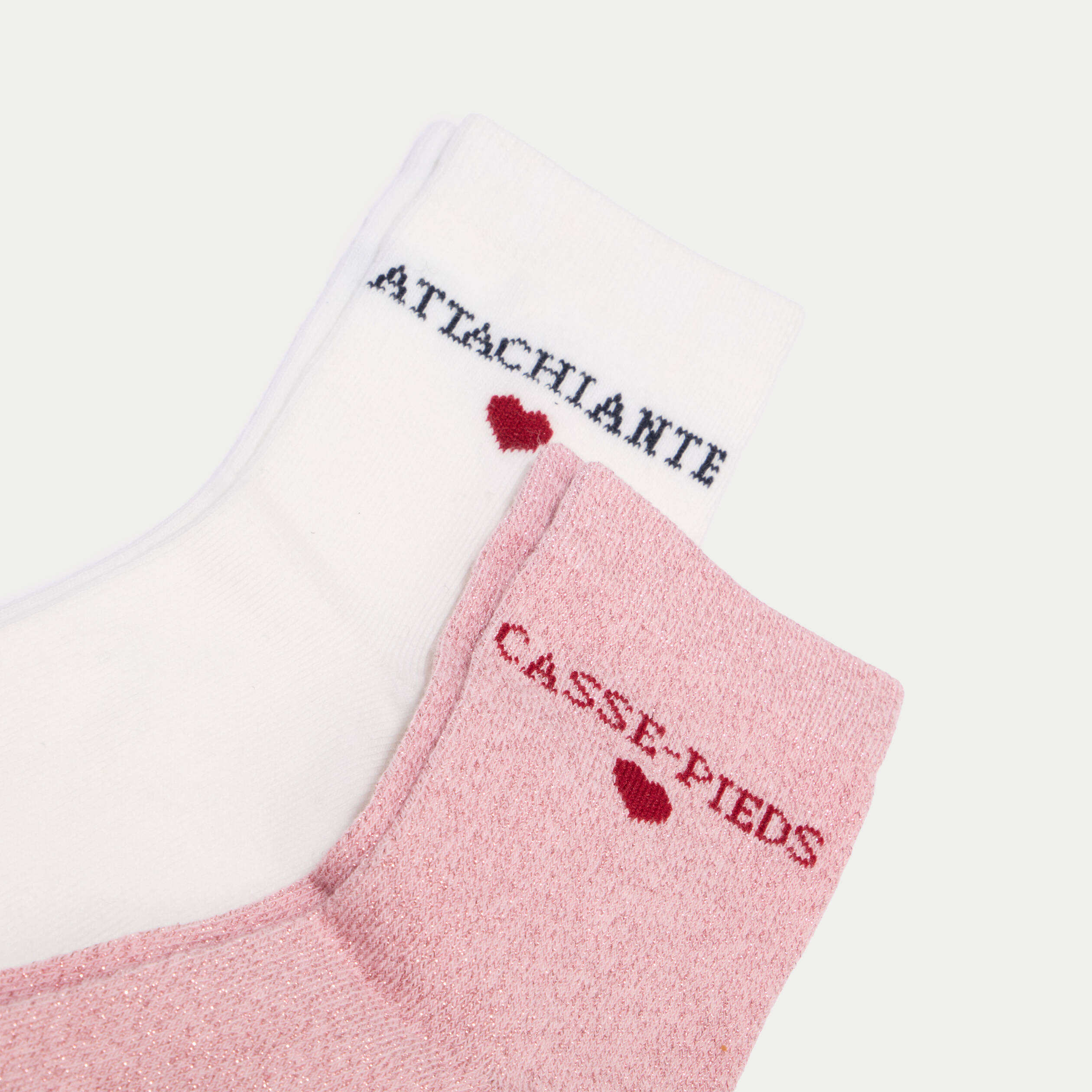 2 paires de chaussettes ecru femme