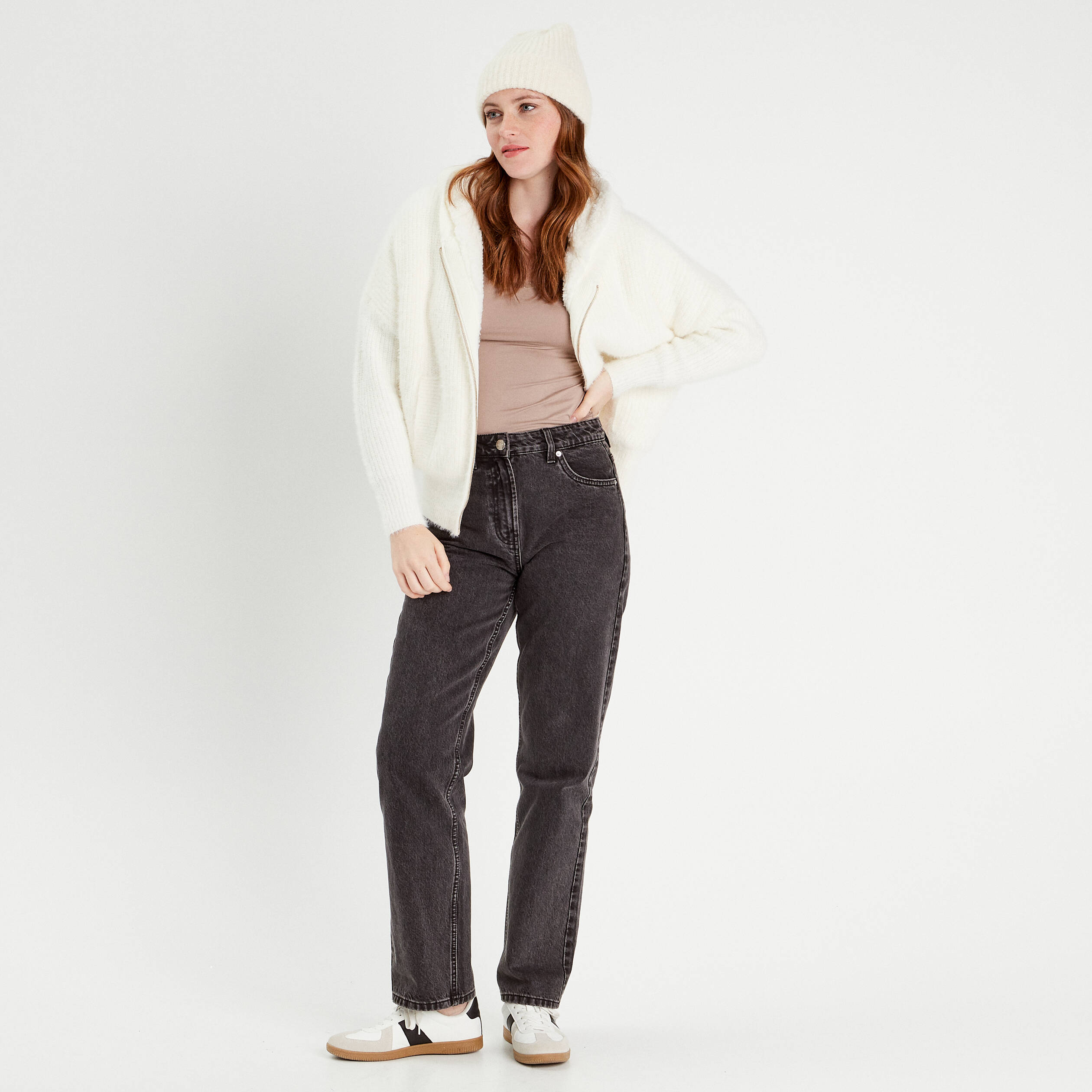 gilet double a capuche ecru femme Gilet doublé à capuche ecru femme