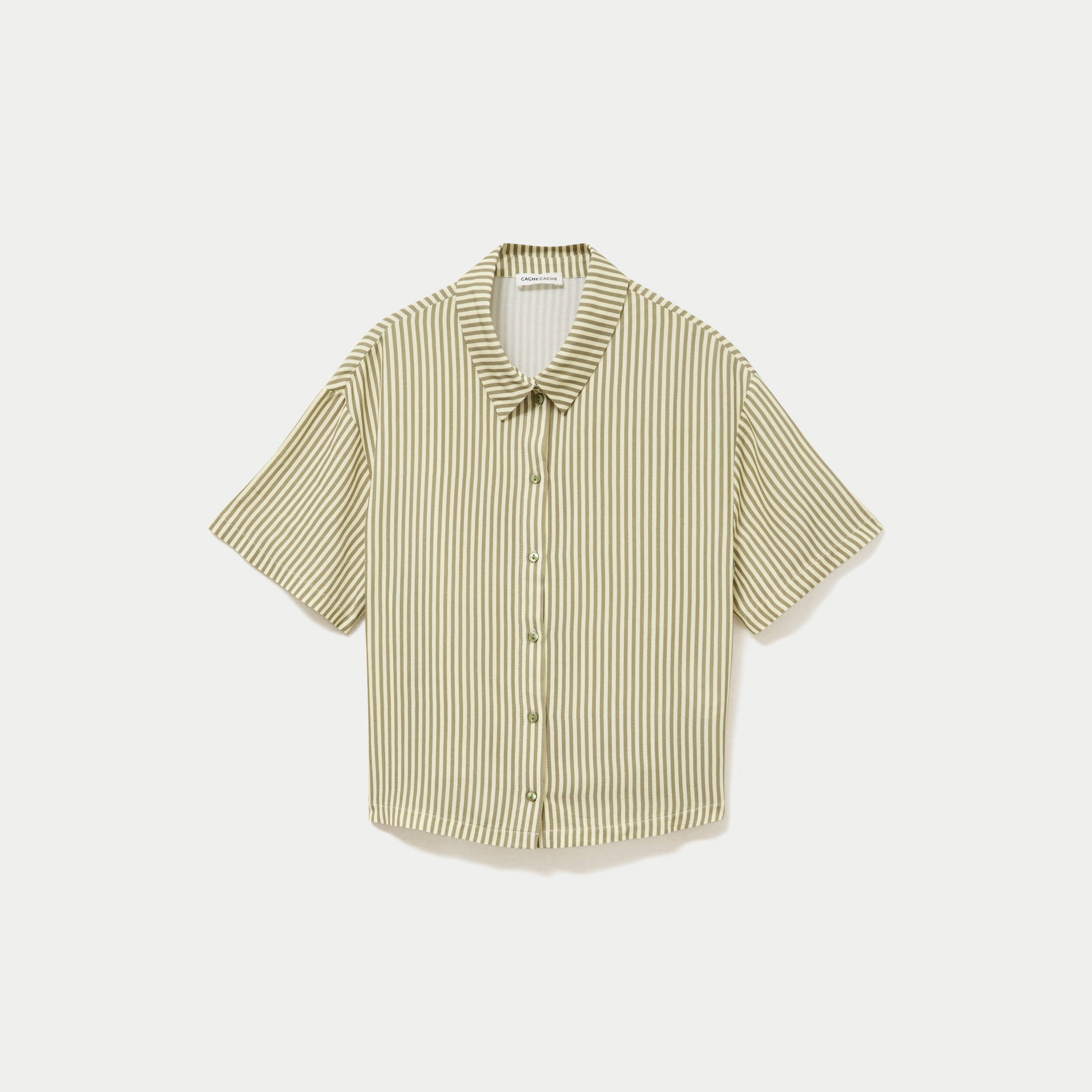 Chemise manches courtes jaune femme