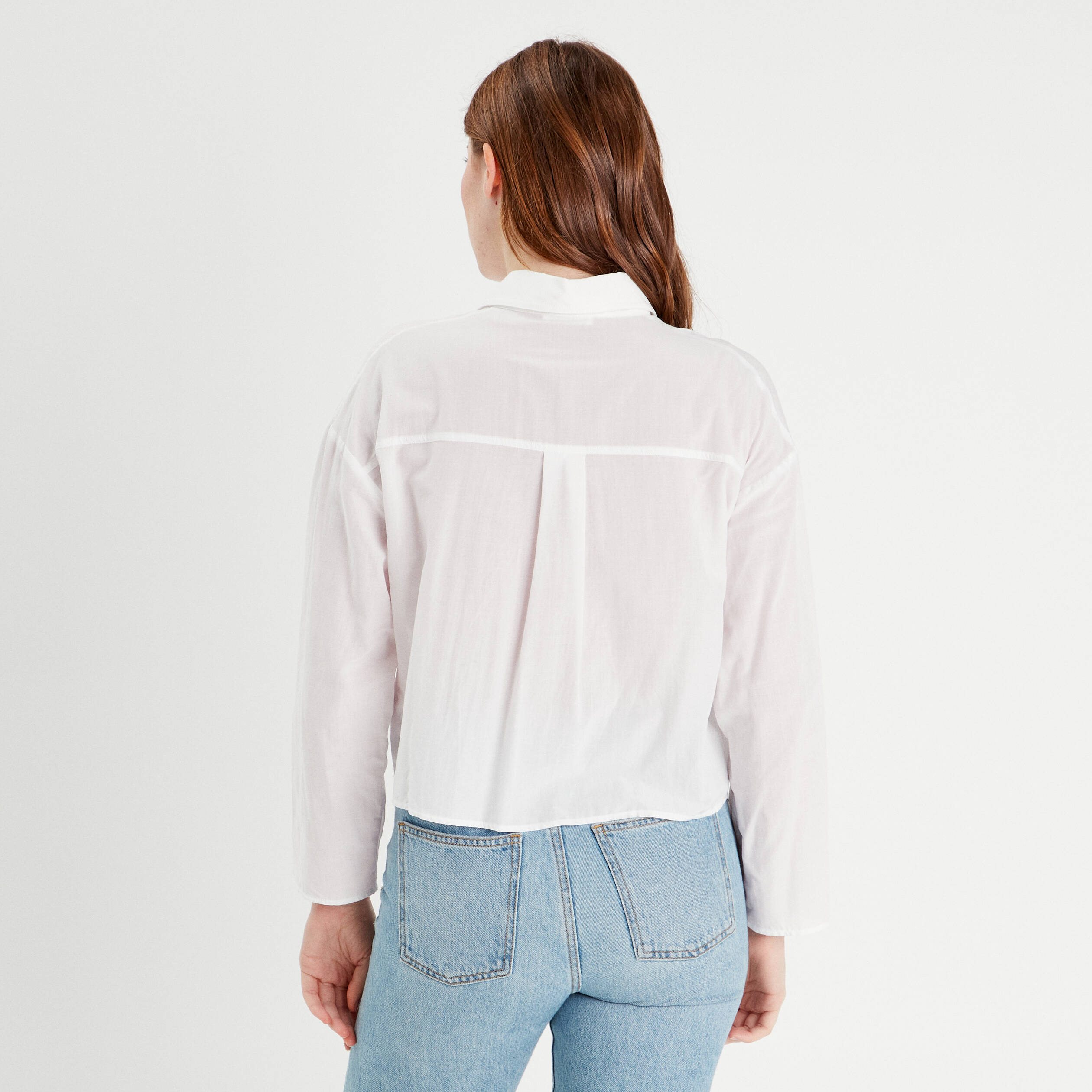 chemise manches longues poches ecru femme Chemise manches longues poches ecru femme
