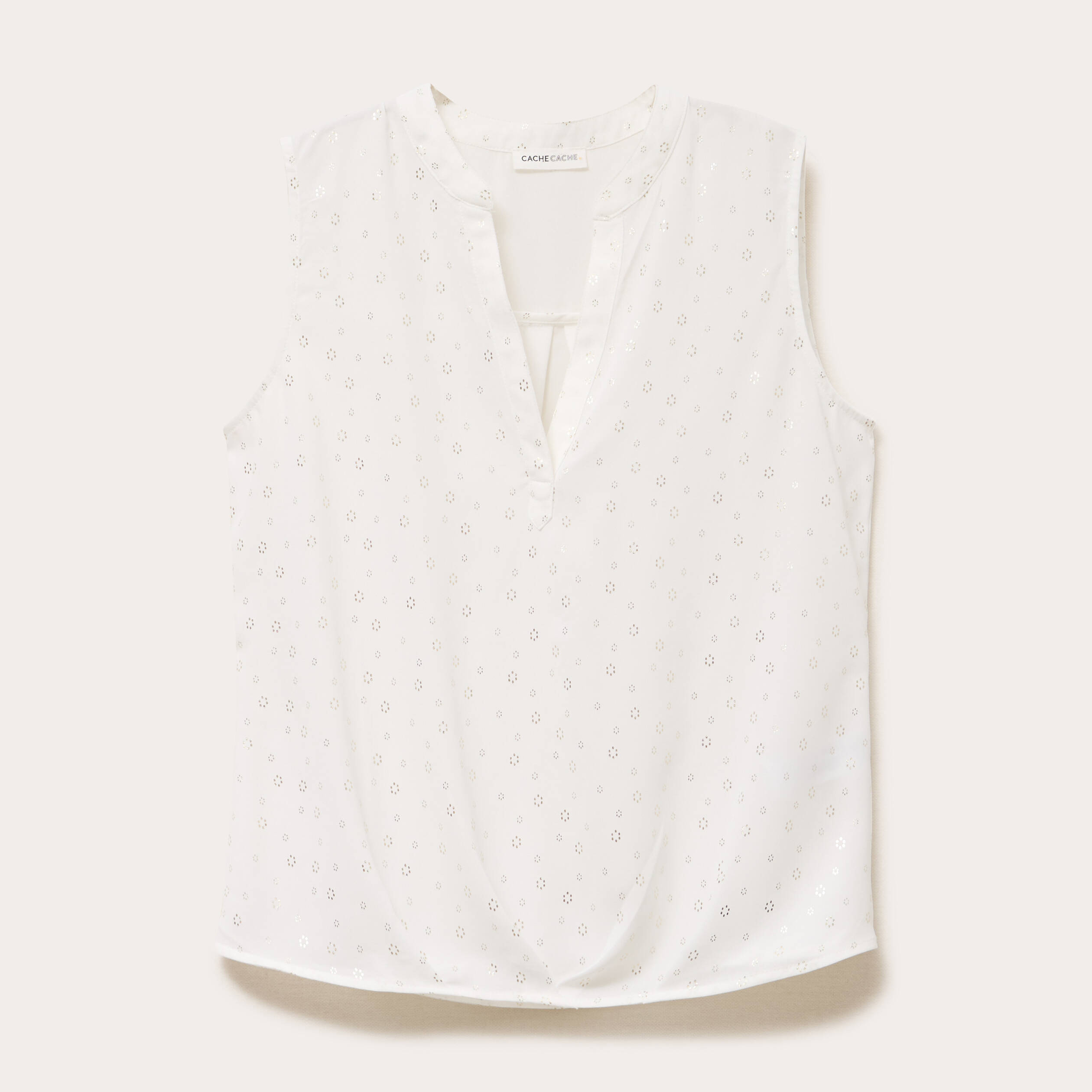 Blouse sans manches blanc femme