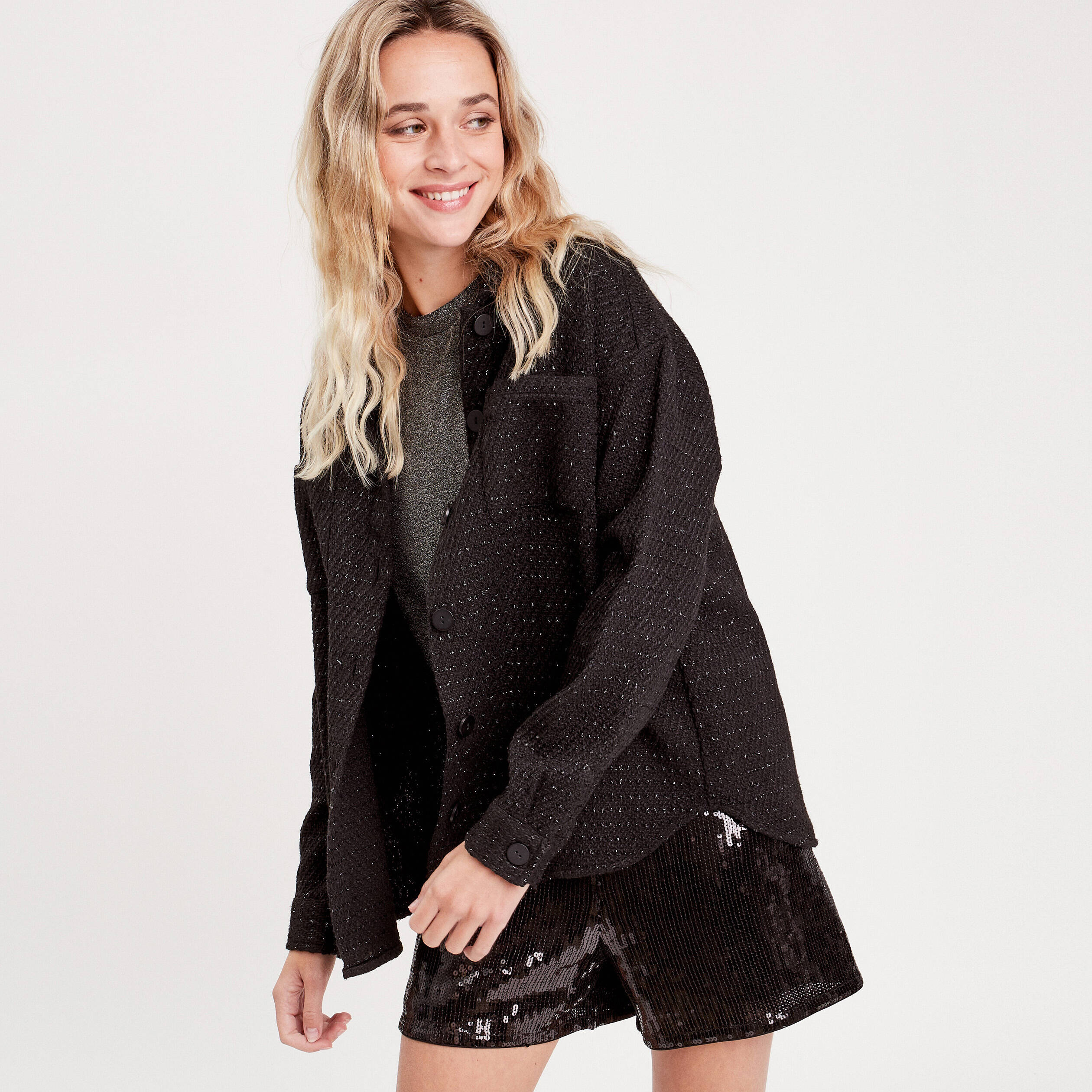 surchemise manches longues noir femme Surchemise manches longues noir femme