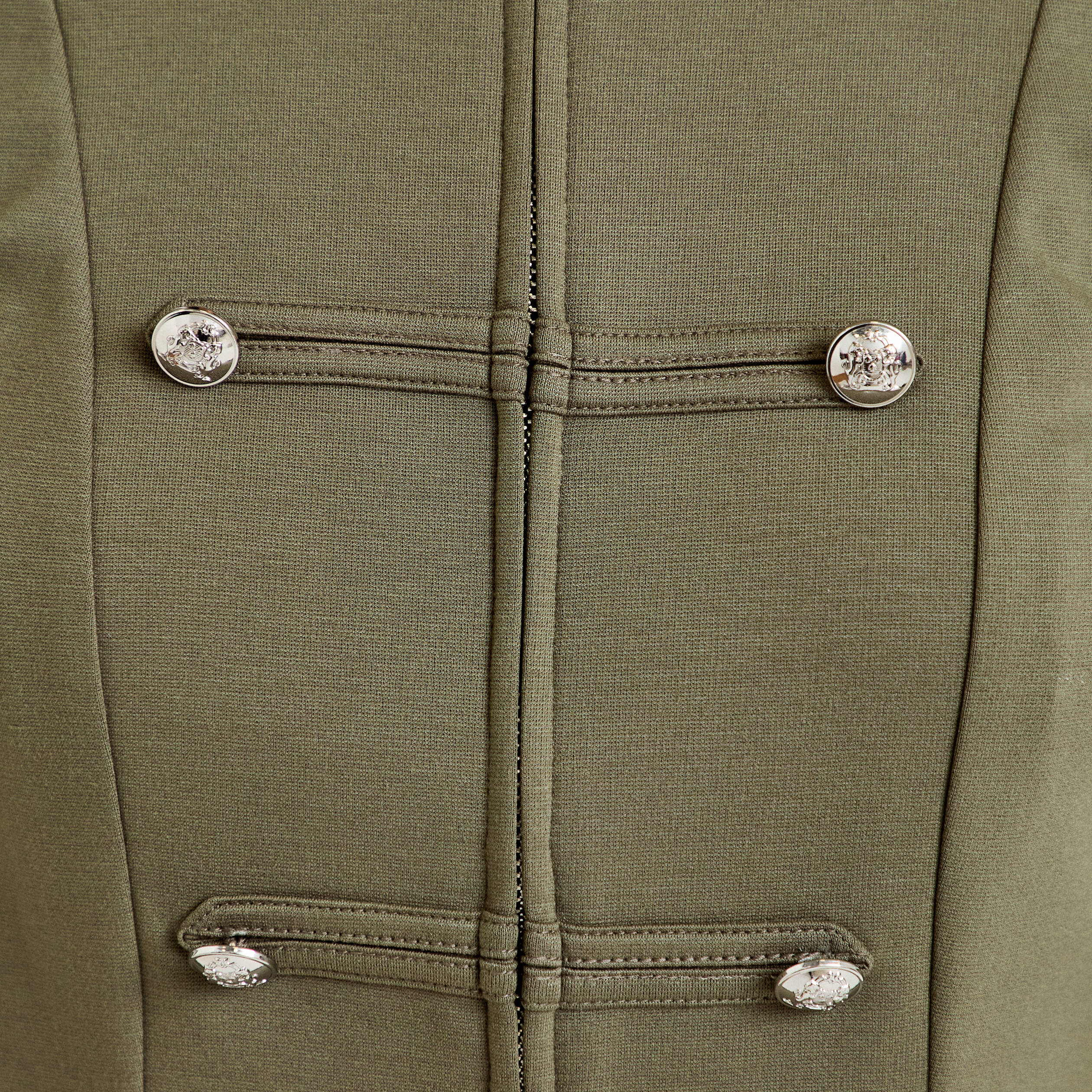Veste ajust&eacute;e manches longues vert kaki femme