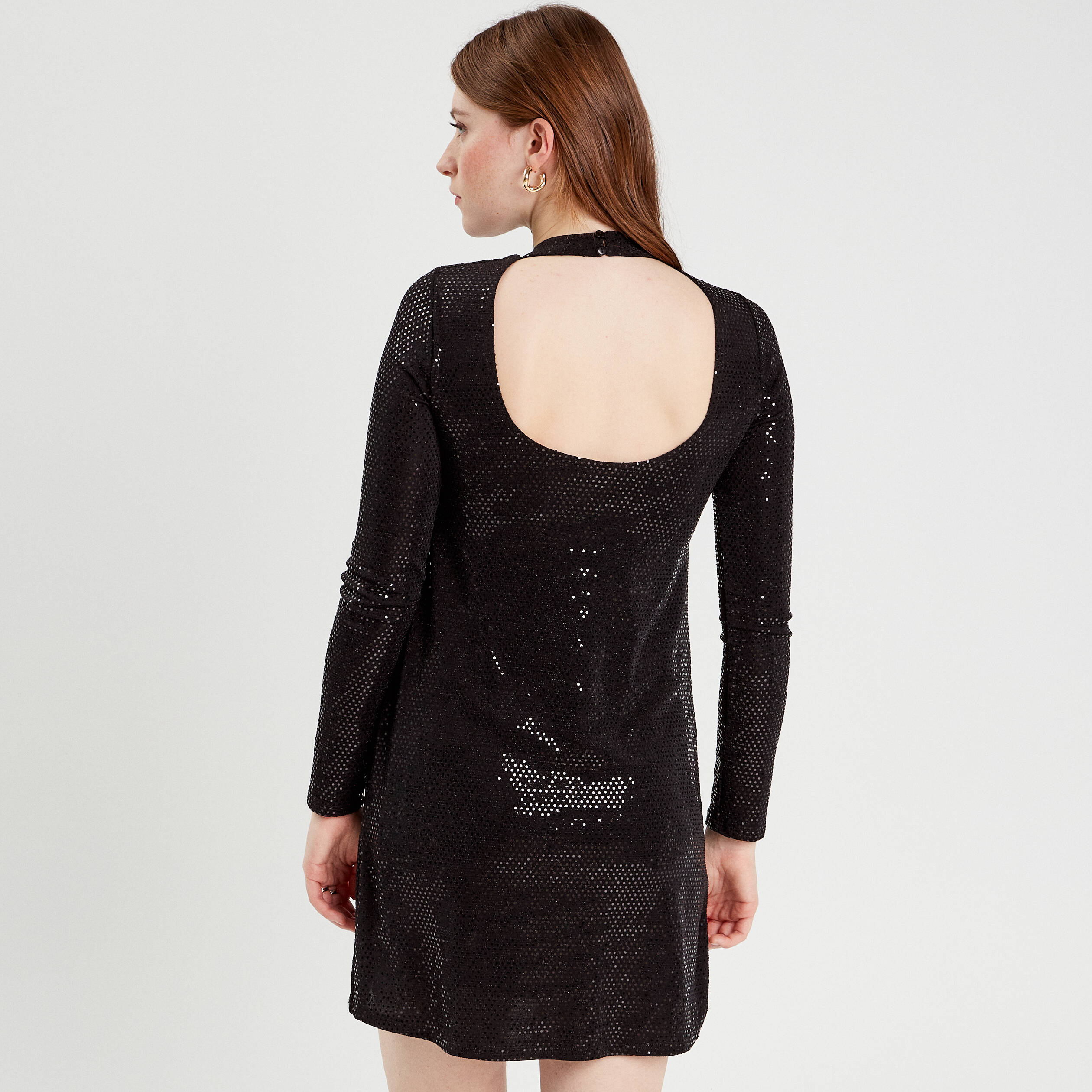 robe evasee avec sequins noir femme Robe évasée avec sequins noir femme