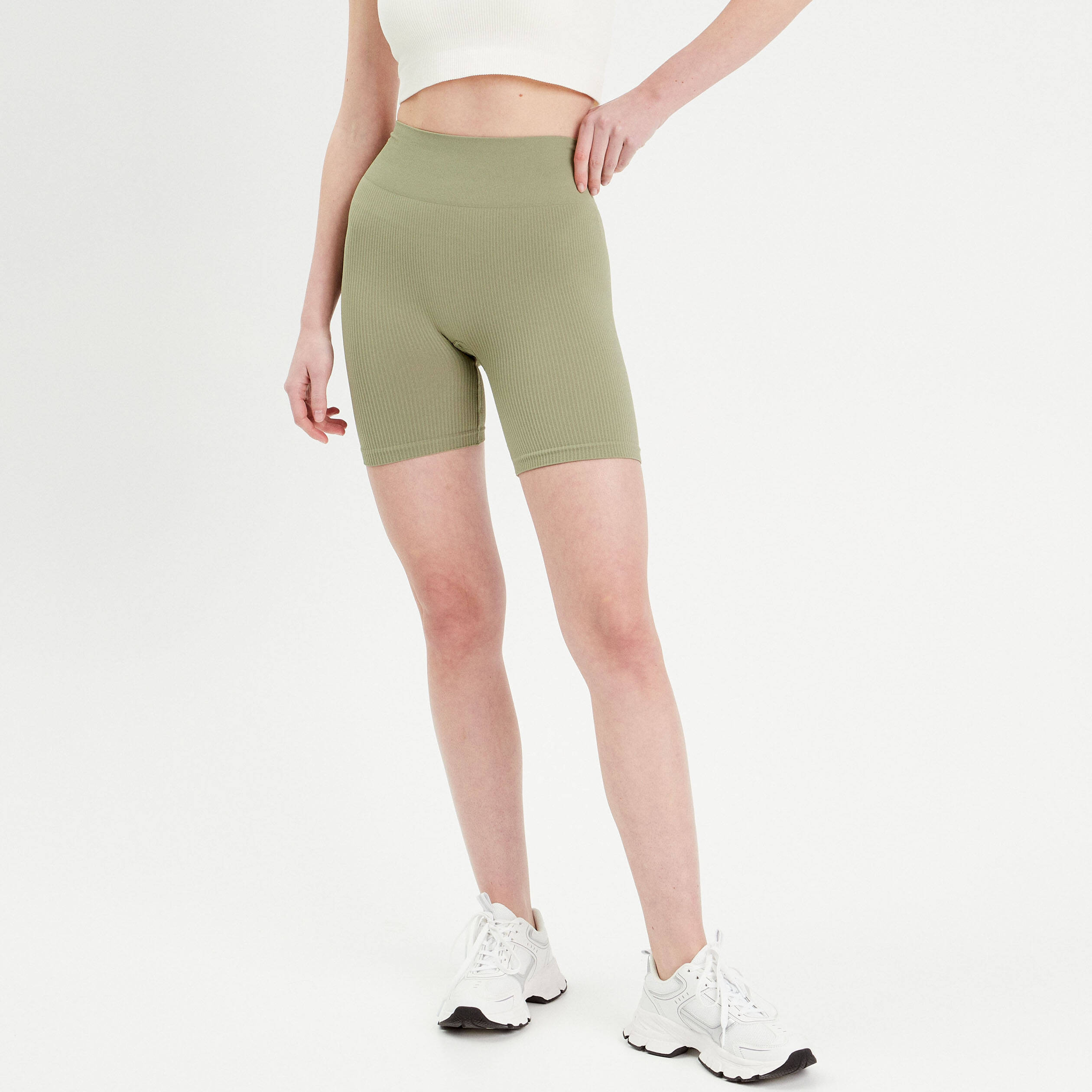 Short cycliste sans couture vert fonce femme Vibs