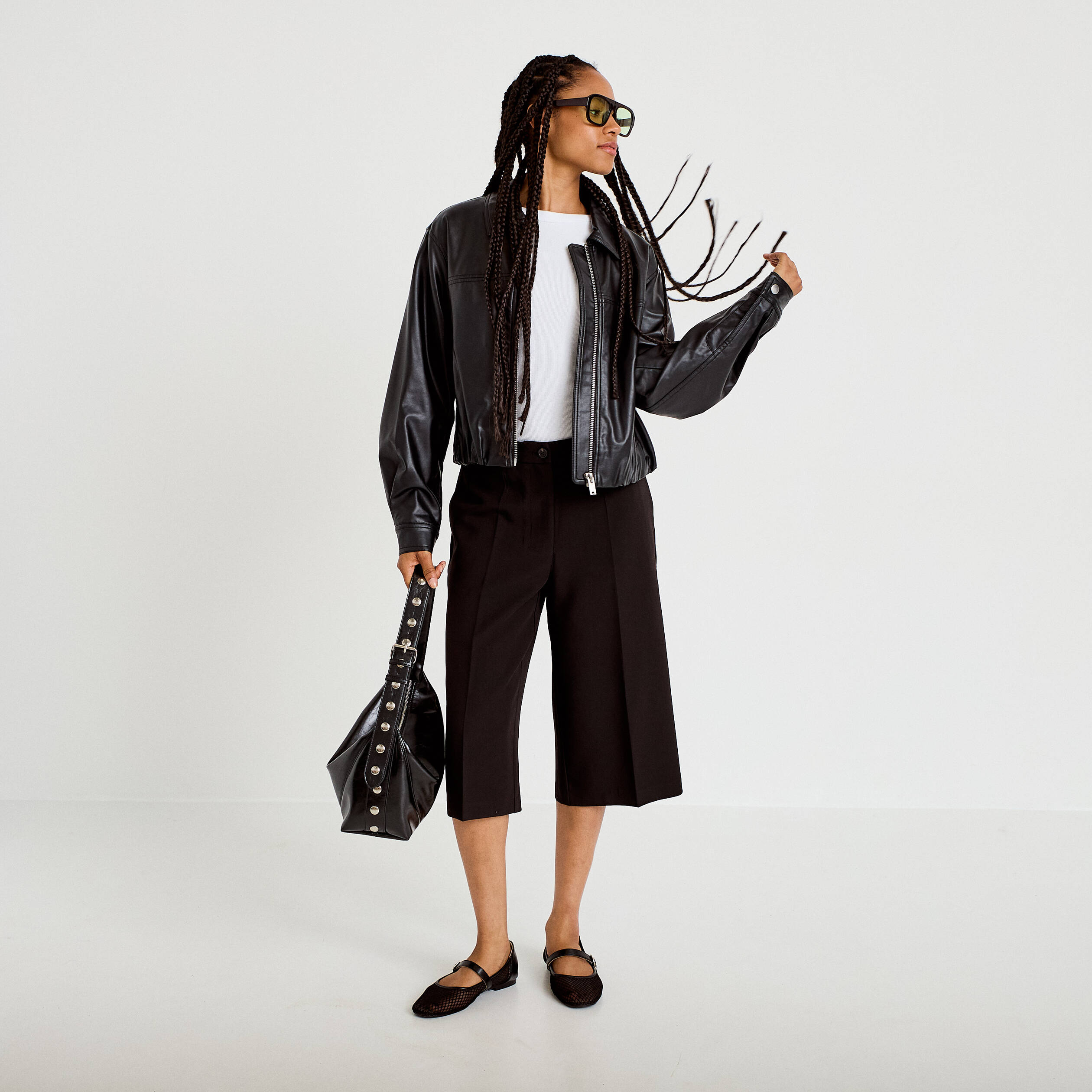 Bomber oversize noir femme