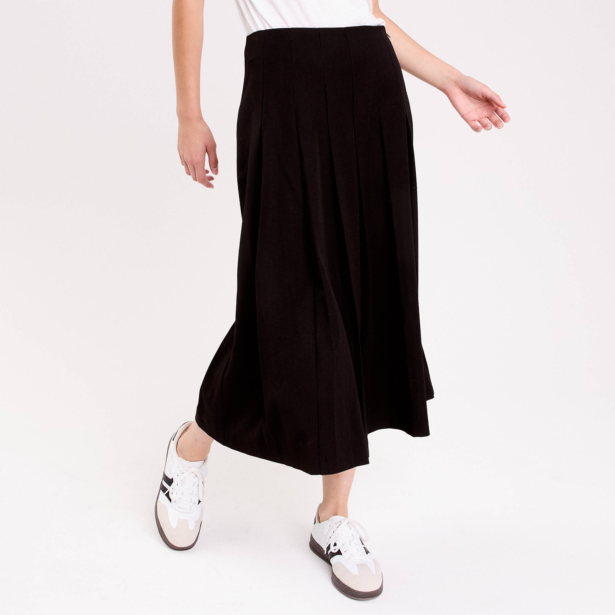 Jupe Longue évasée Noire En Laine/polyester Stretch - Marque Un Jour Ailleurs - Taille 50FR (48D/22UK) - Occasion En Très Bon état