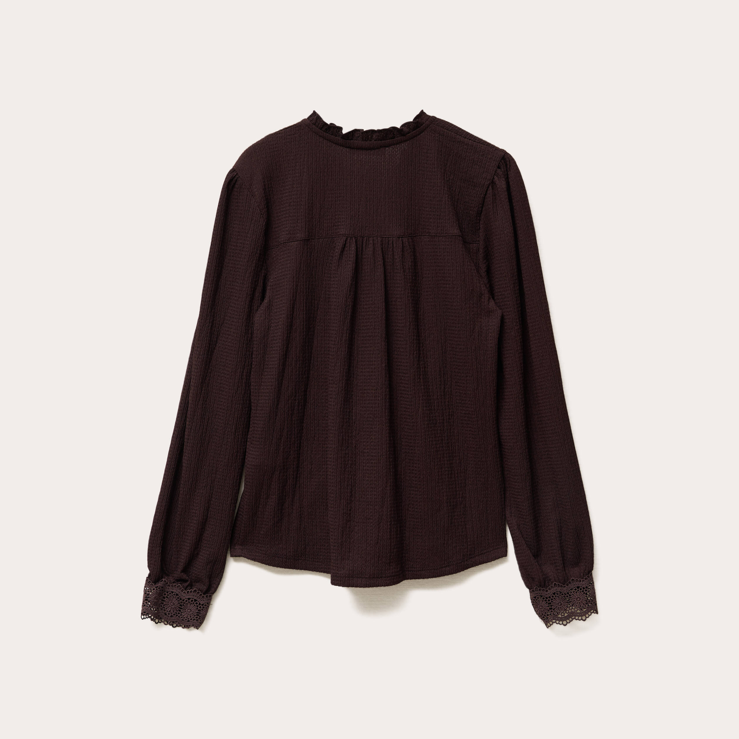 blouse manches longues marron fonce femme Blouse manches longues marron foncé femme