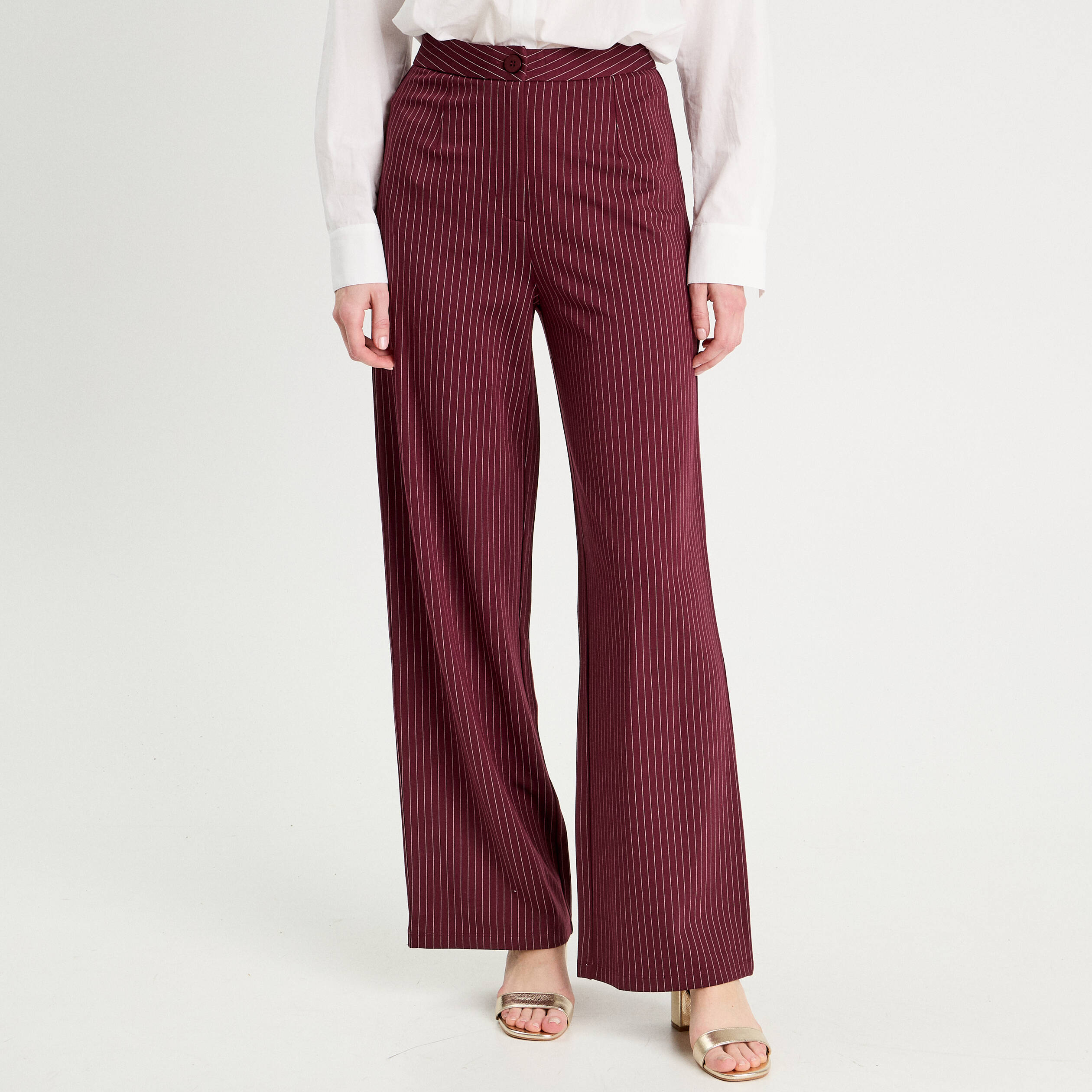 pantalon jambe large bordeaux femme Pantalon jambe large bordeaux femme