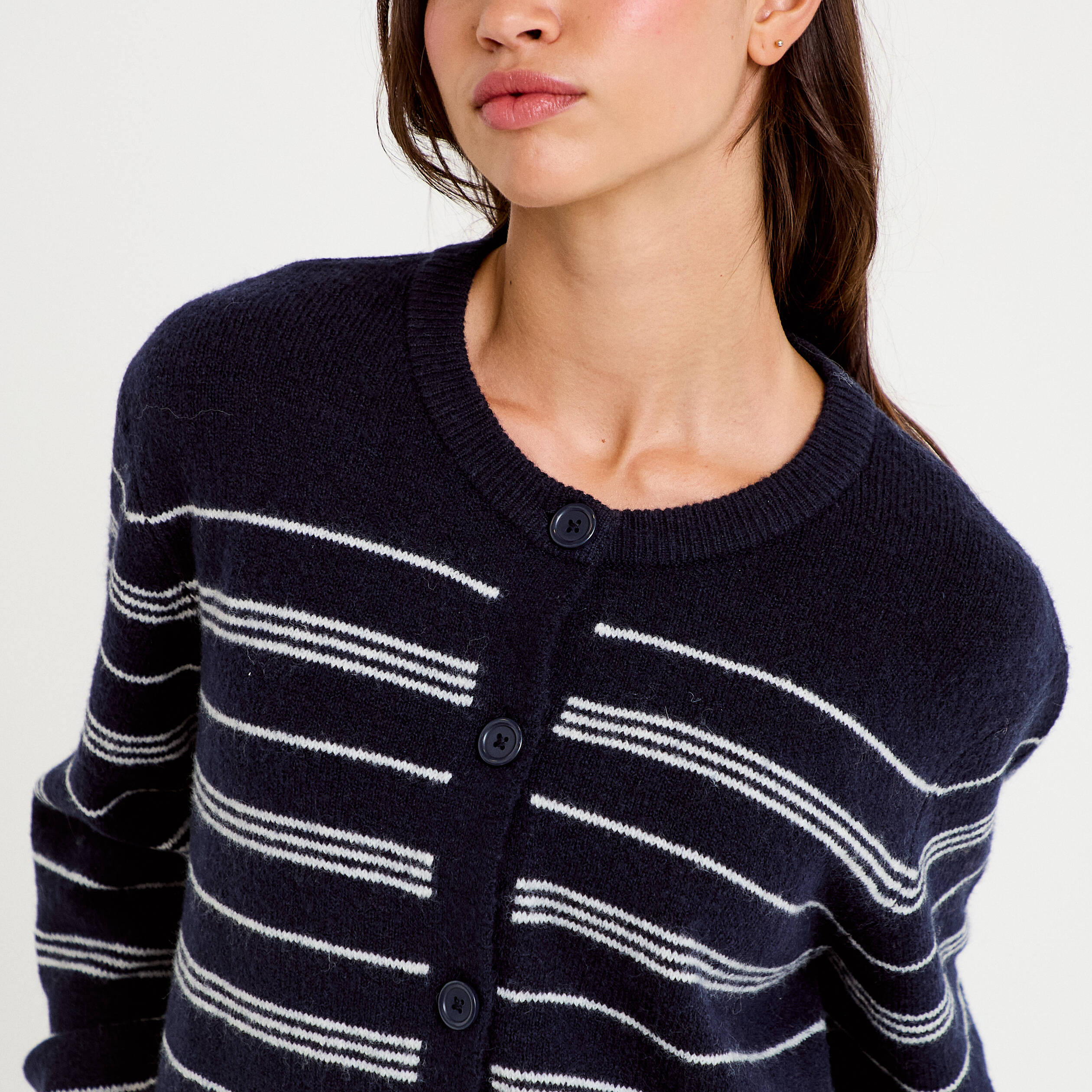 Gilet manches longues bleu marine femme