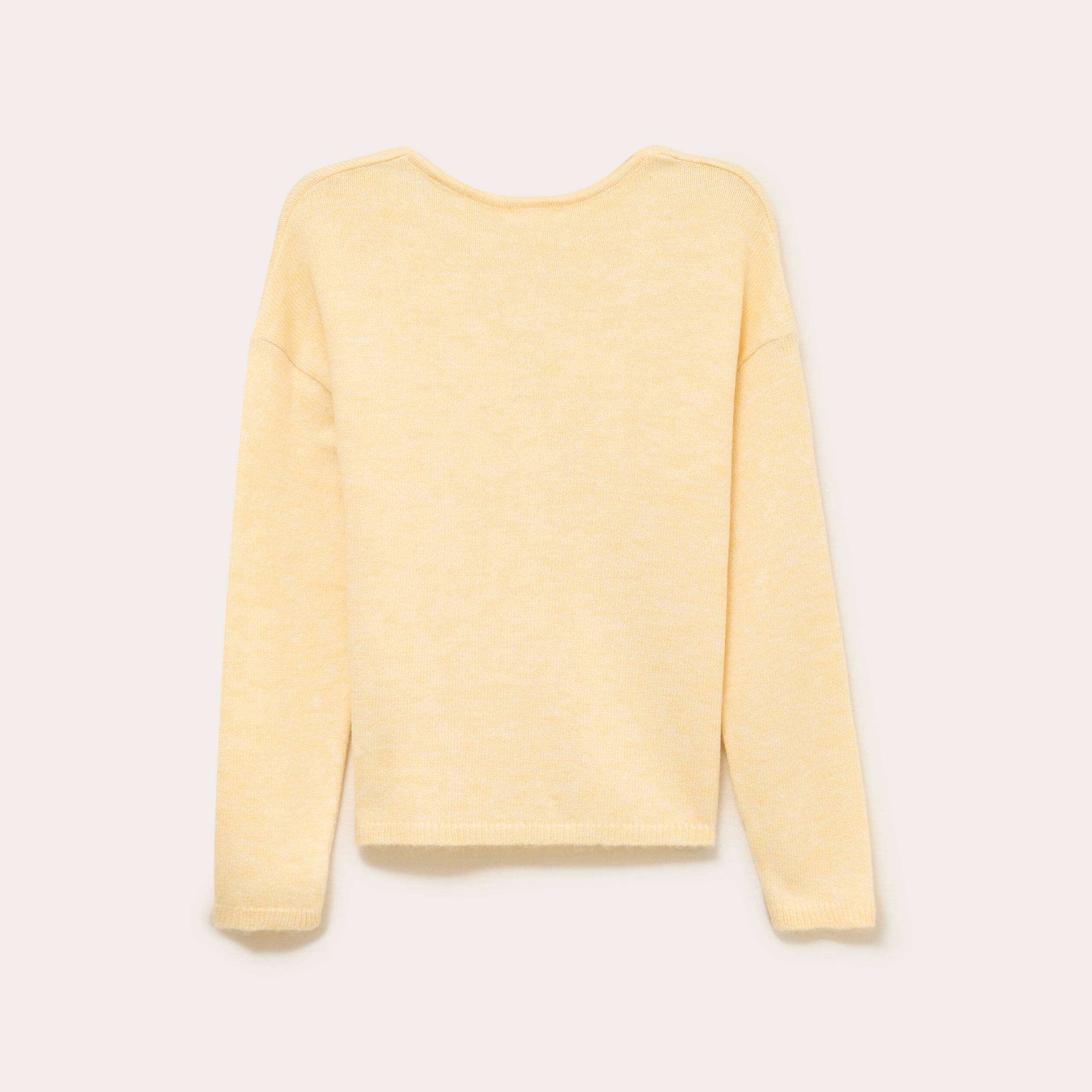 Gilet boutonn&eacute; avec col en V jaune pastel femme
