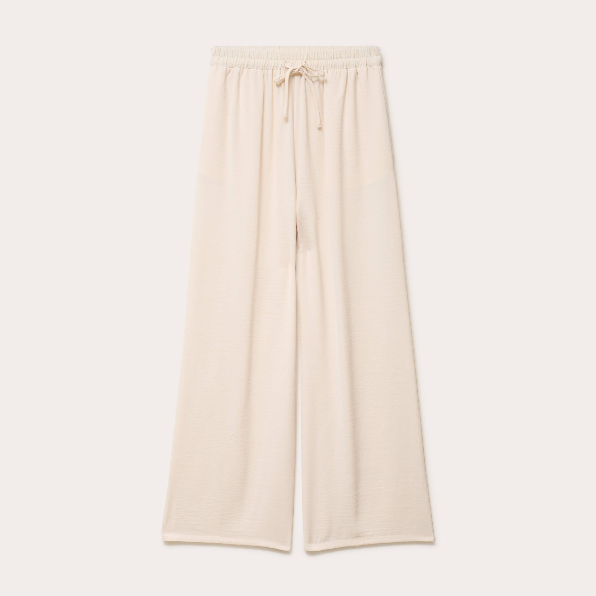 Pantalon large fluide ecru femme