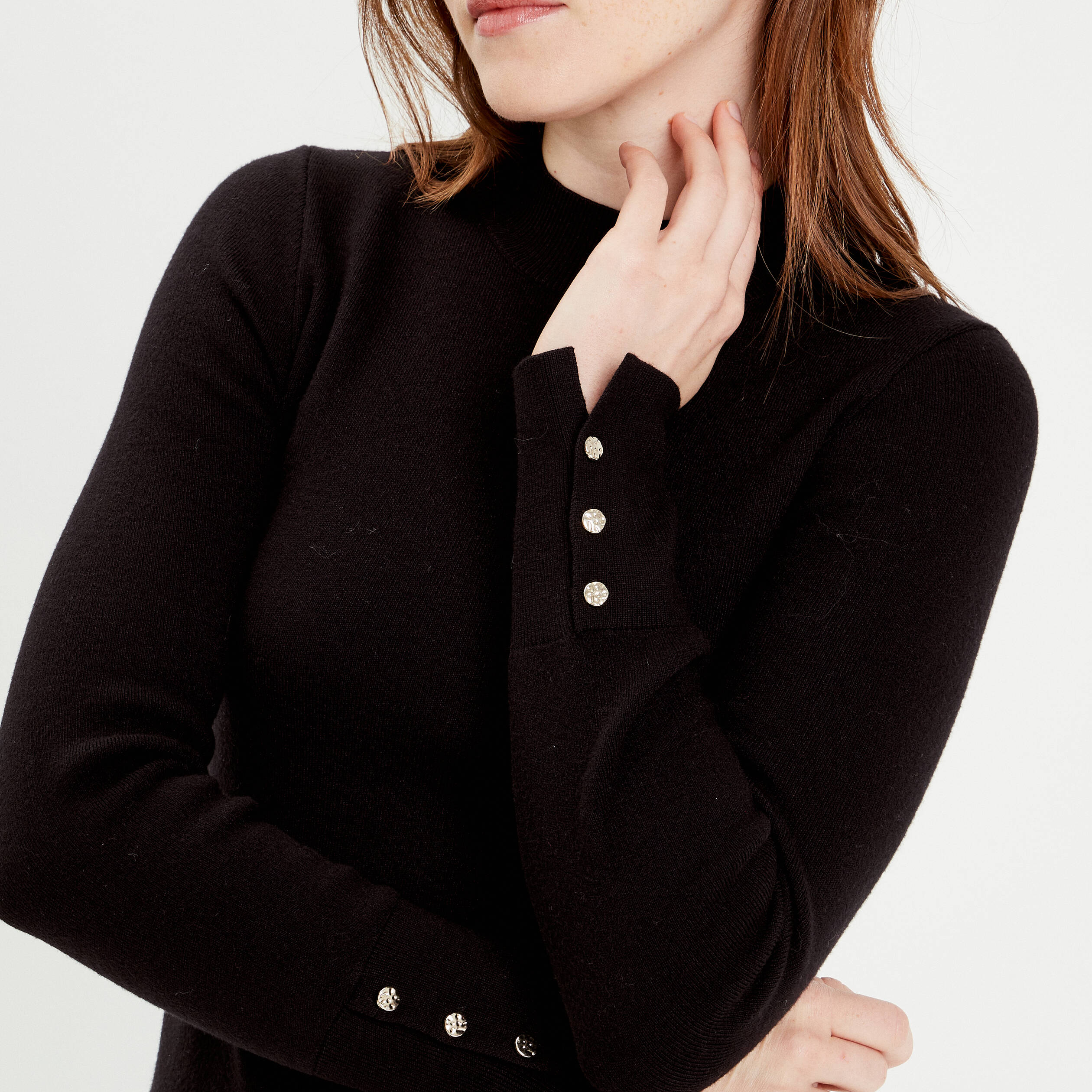 robe pull evasee col montant noir femme Robe pull évasée col montant noir femme