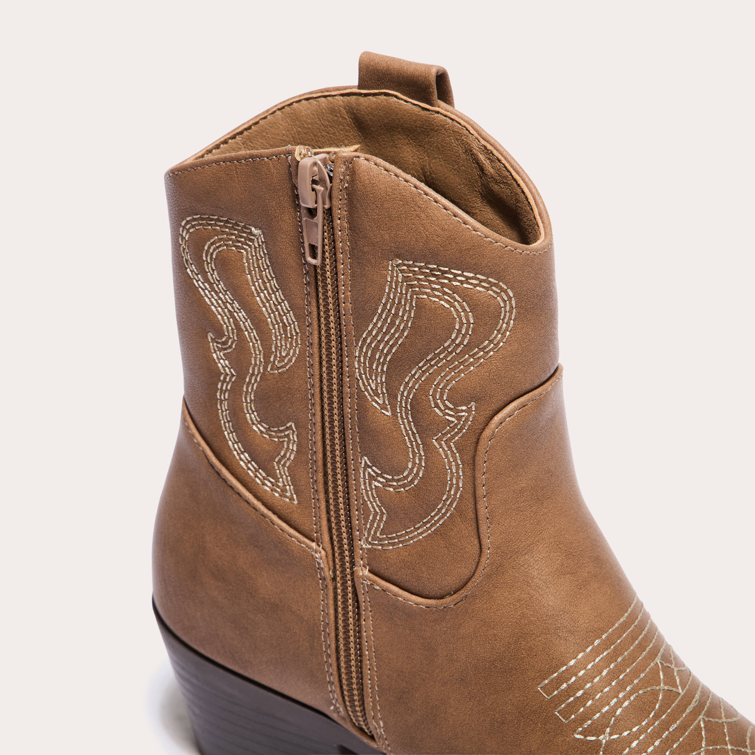 Bottines western marron clair femme