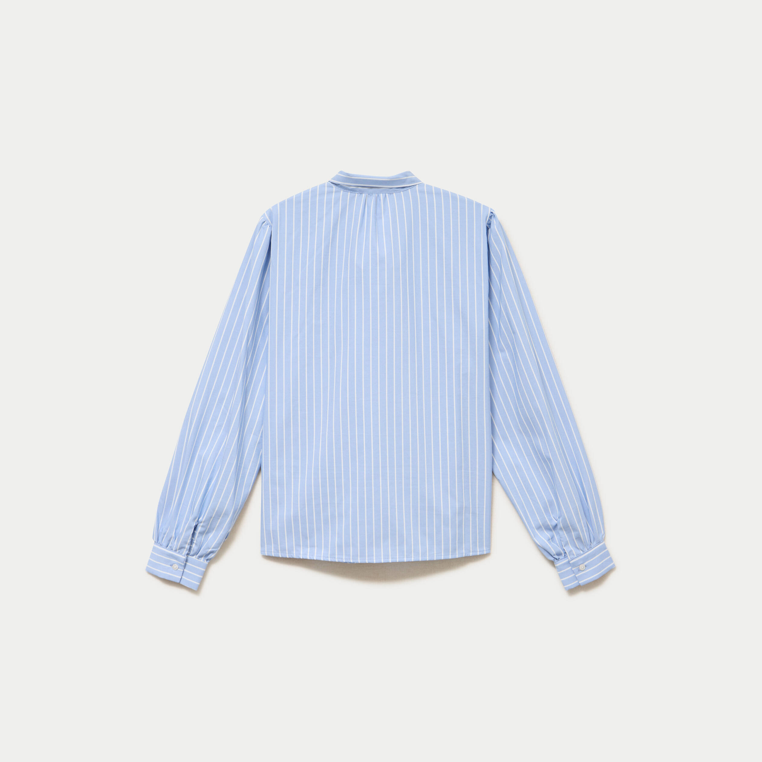 Chemise droite manches longues bleu femme