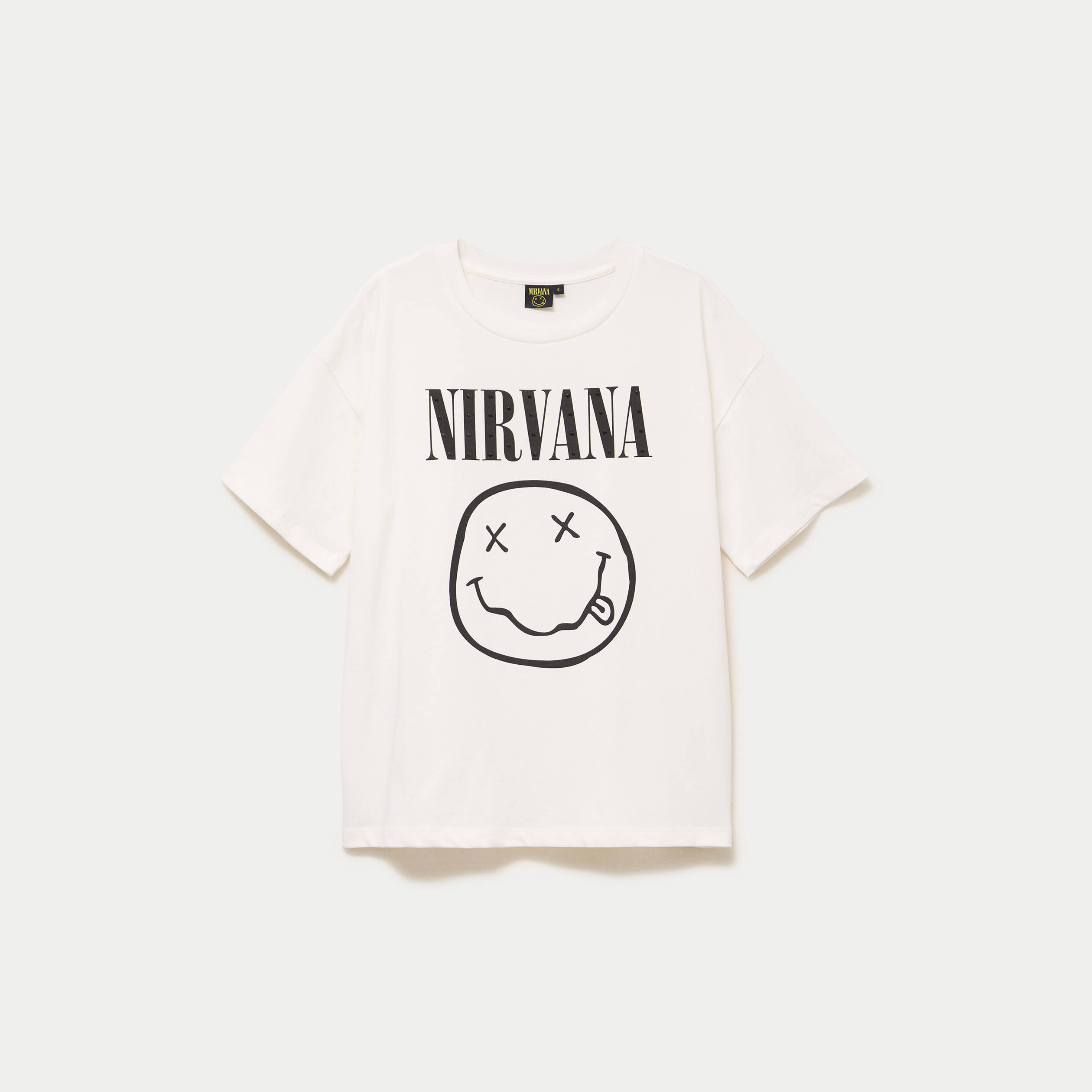T-shirt oversize manches courtes ecru femme