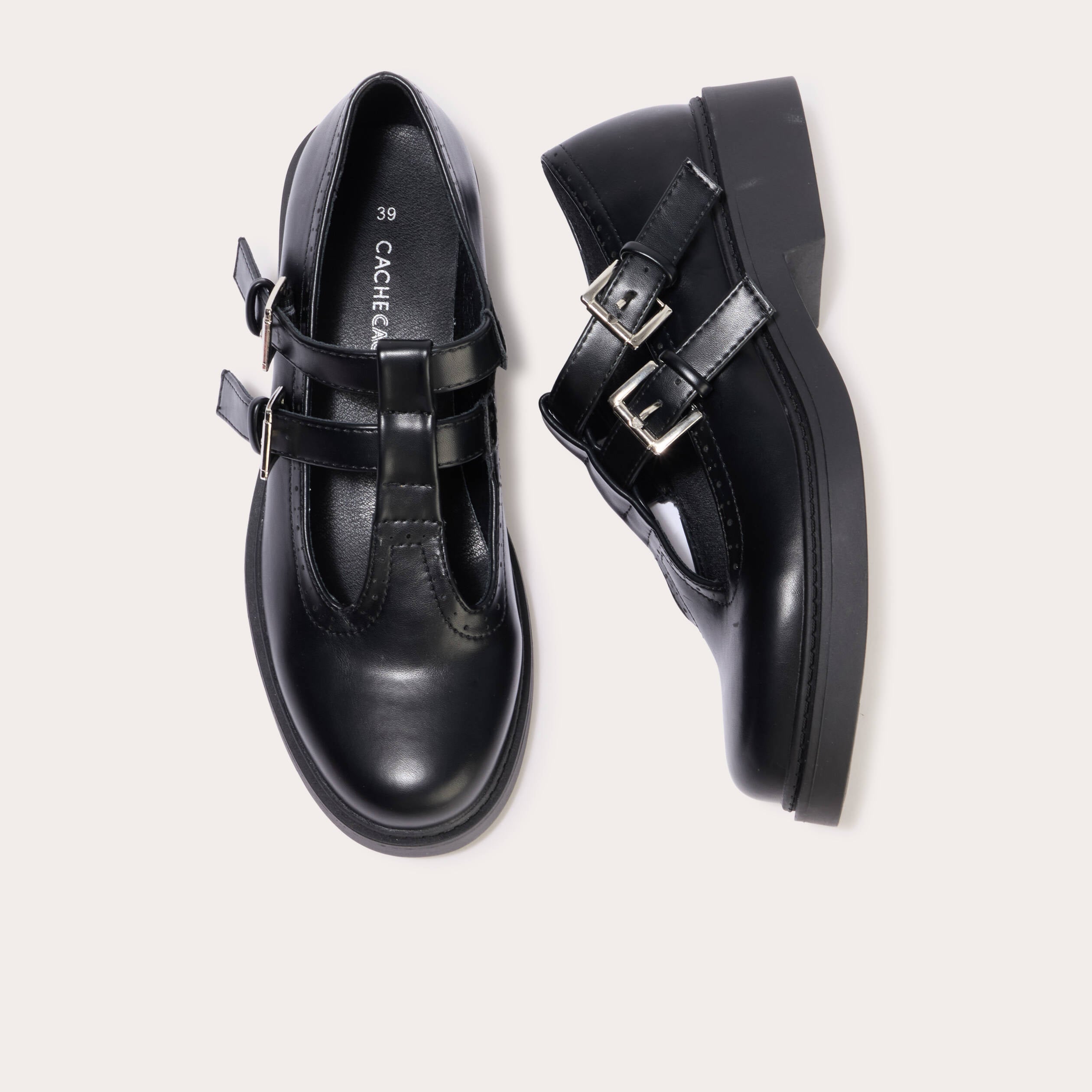 Derbies noir femme