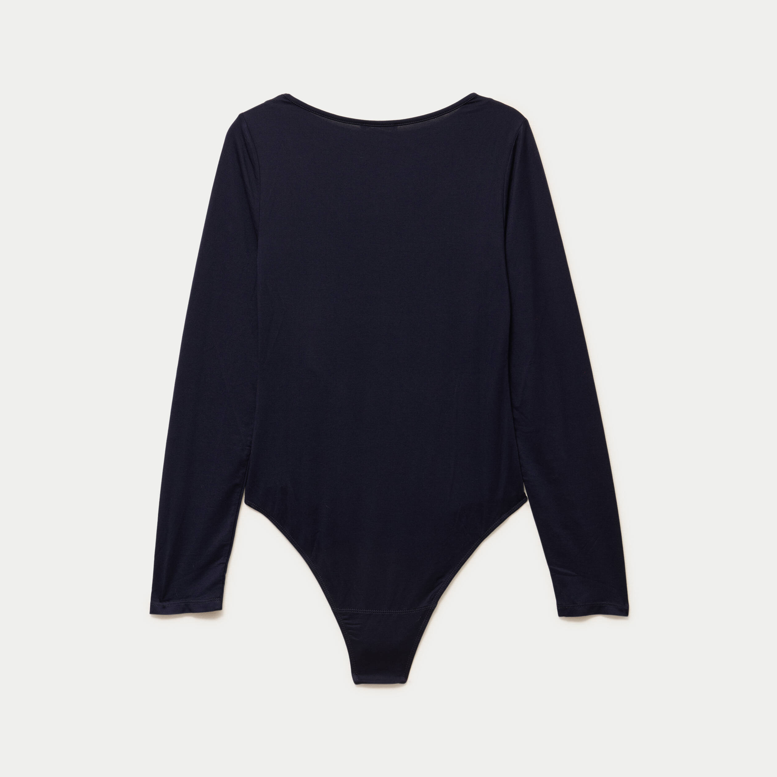 Body thermique col rond manches longues bleu marine femme