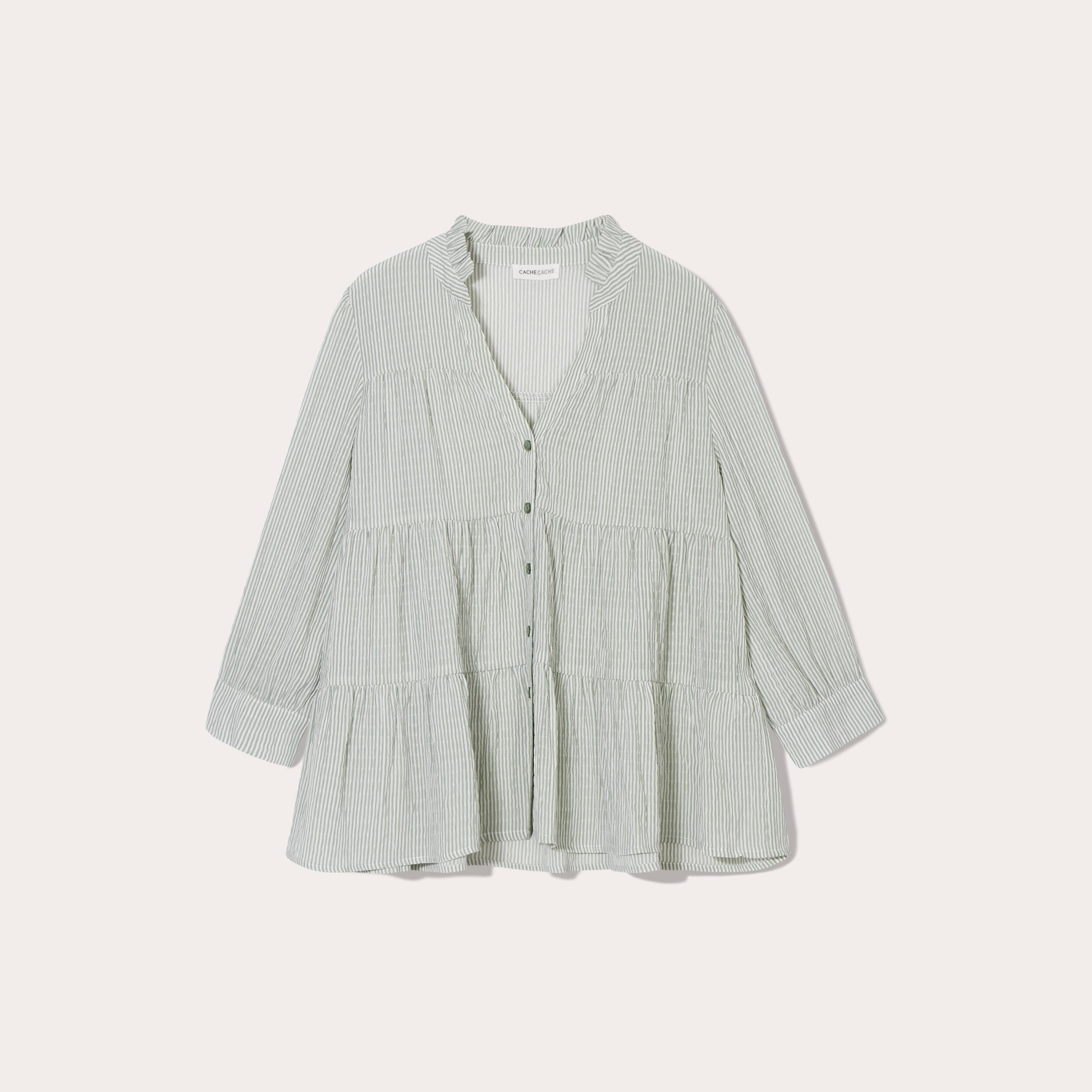 Blouse manches 3/4 vert femme