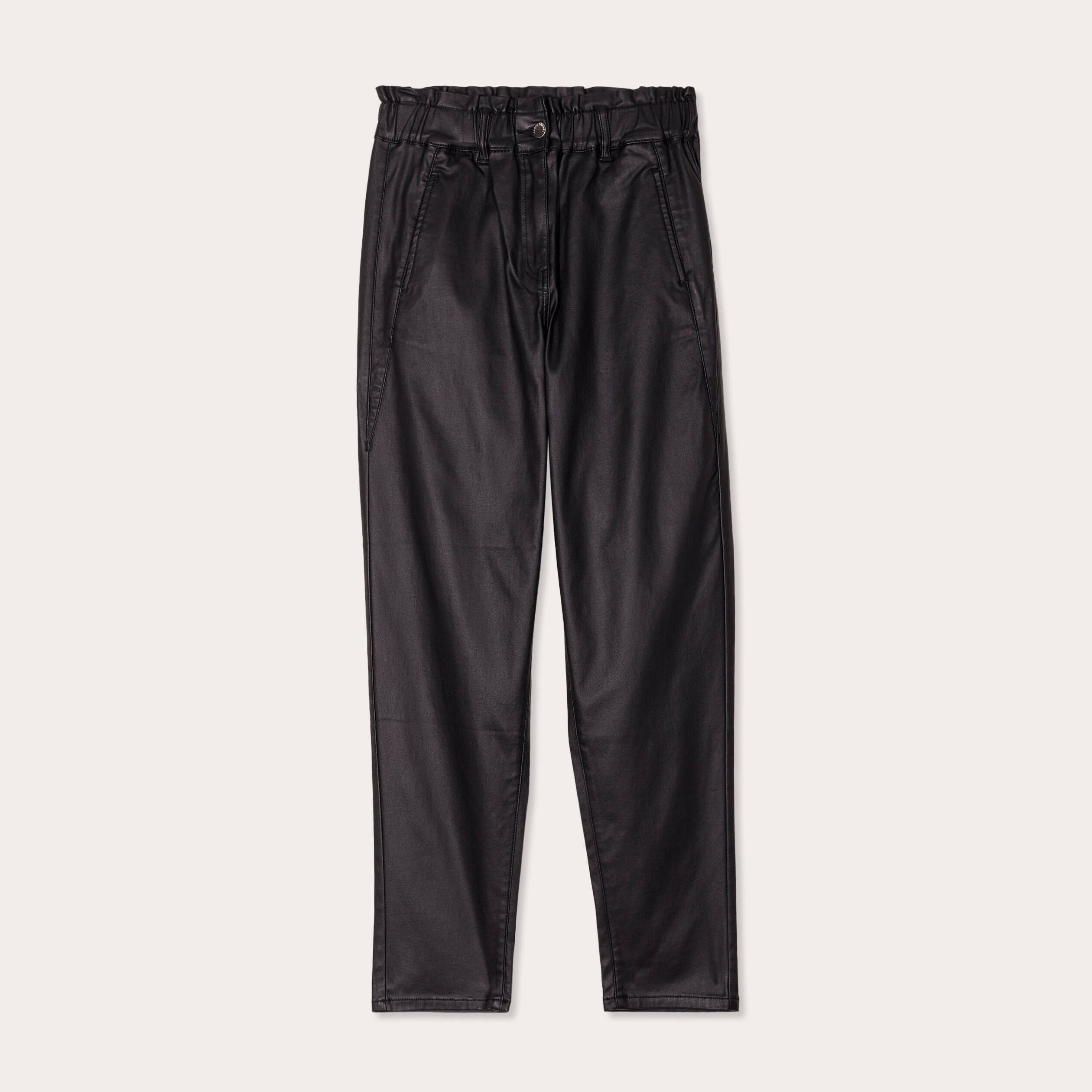 pantalon slouchy enduit 78eme noir femme Pantalon slouchy enduit 7/8ème noir femme