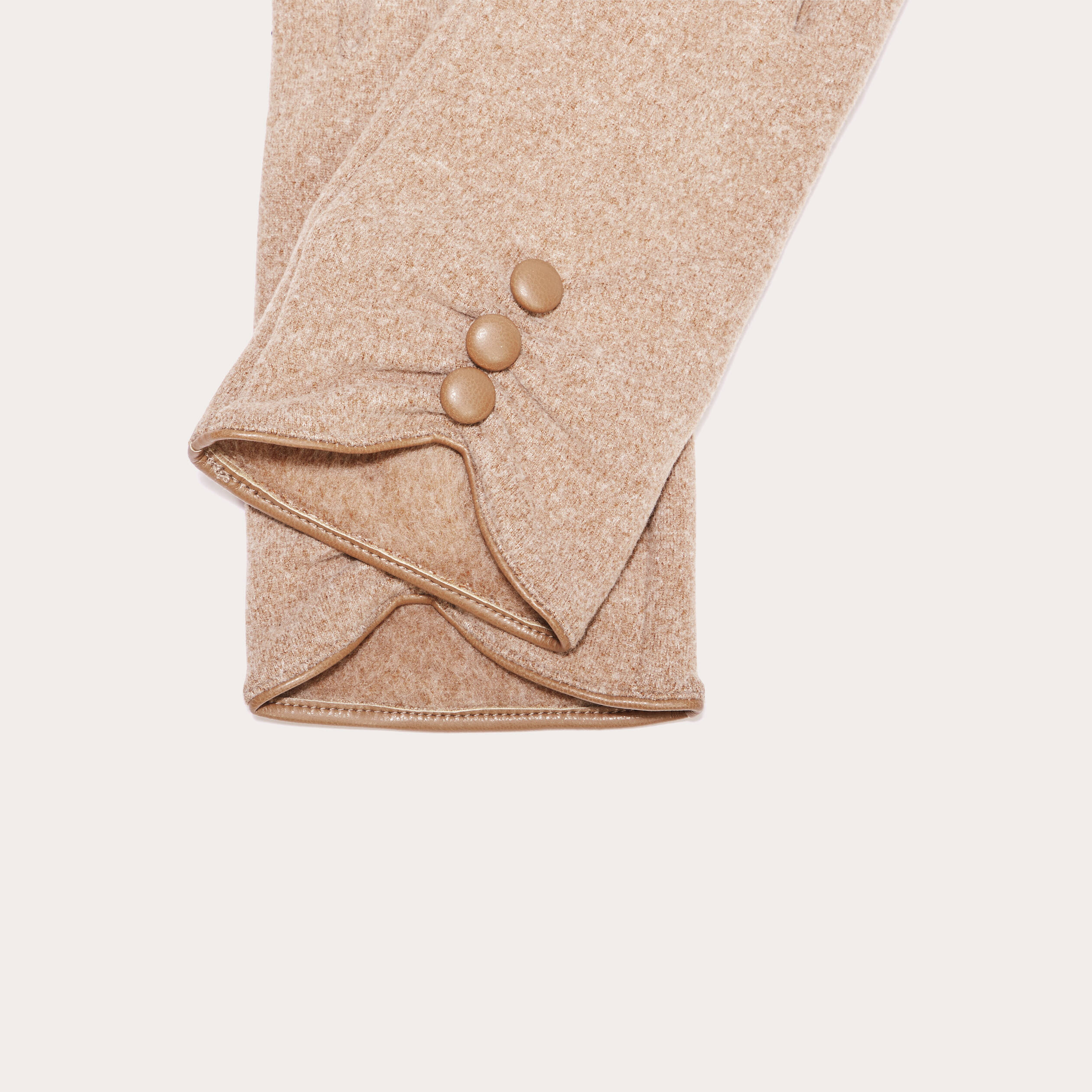 Gants avec boutons sable femme