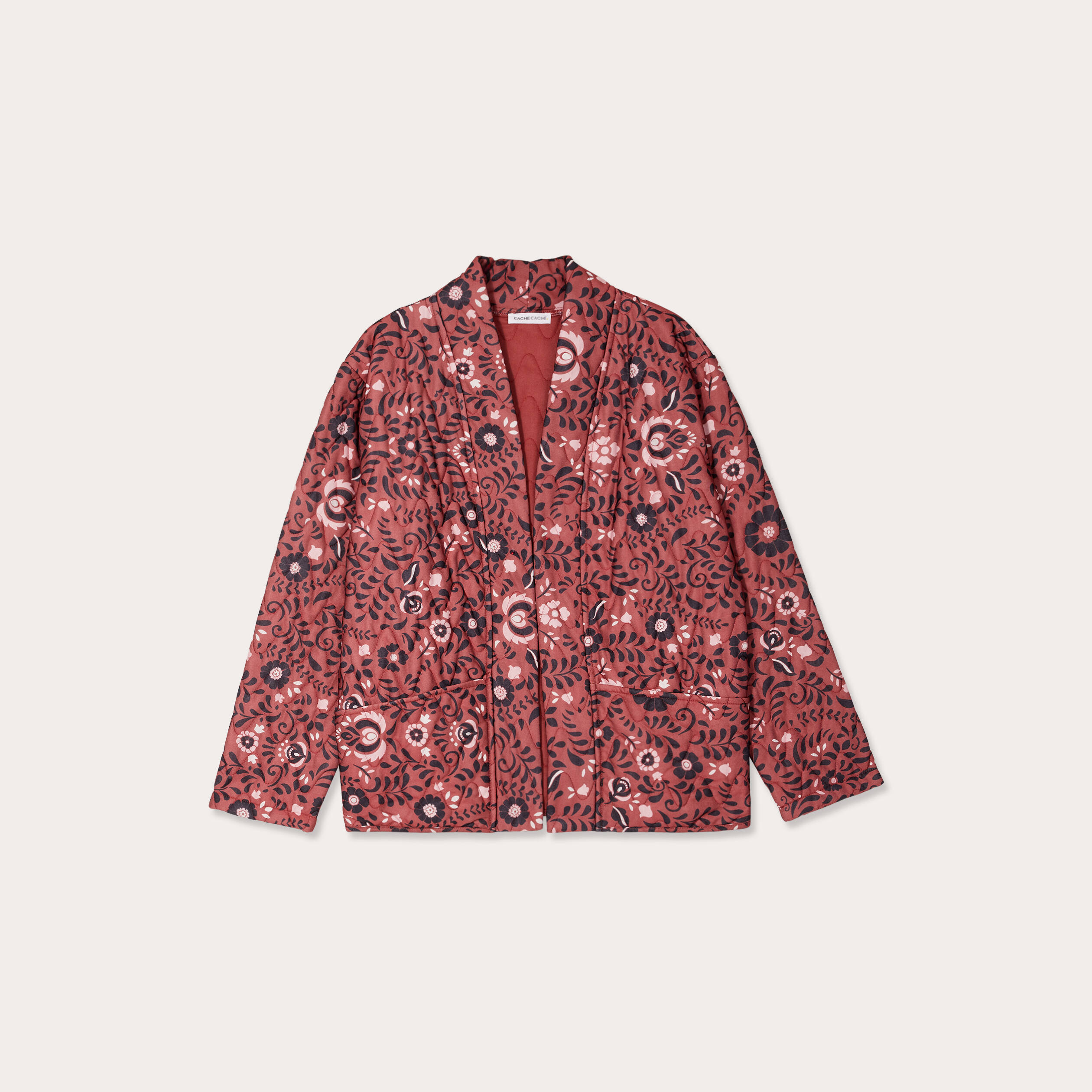 Veste effet matelass&eacute; rose femme