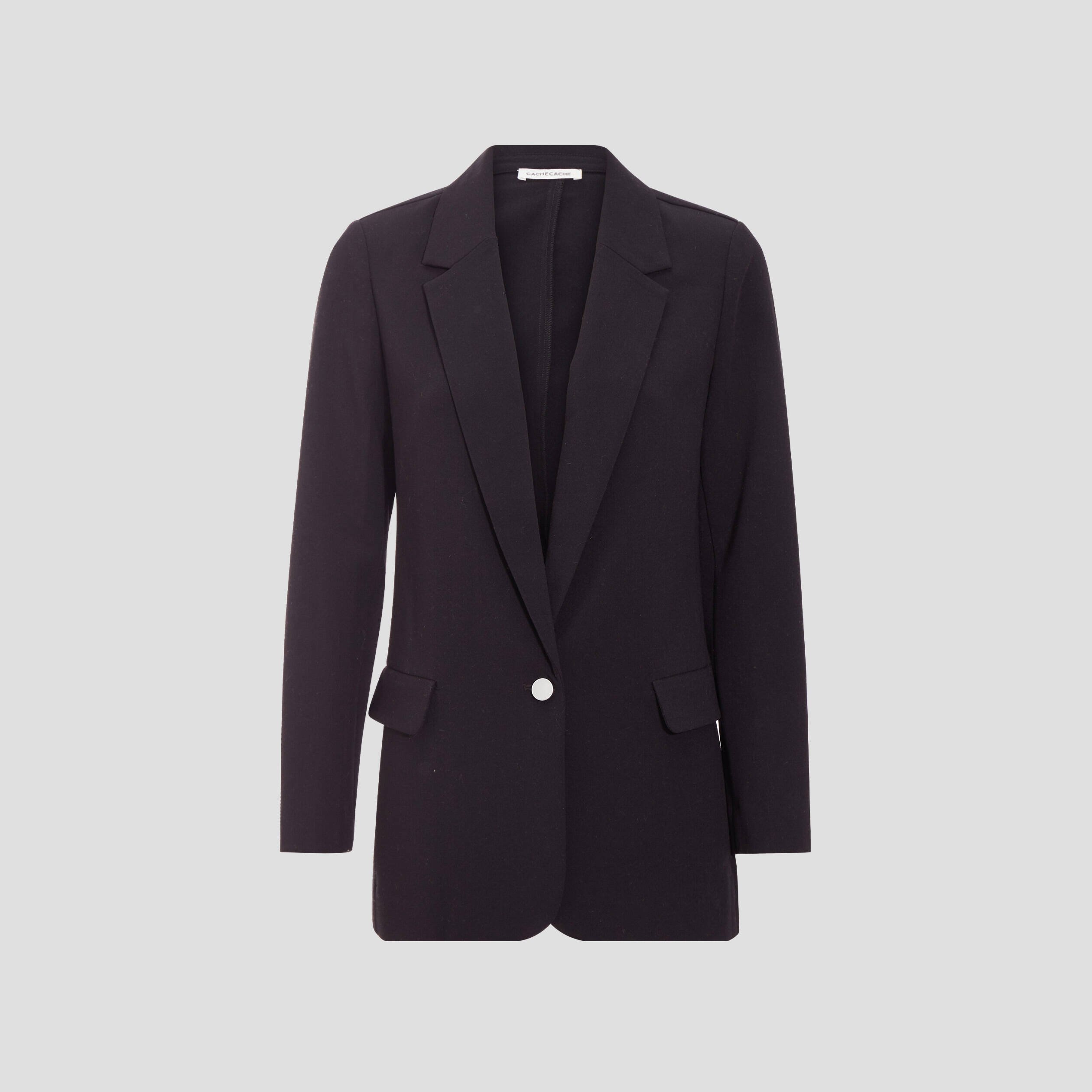 veste blazer droite fluide noir femme Veste blazer droite fluide noir femme