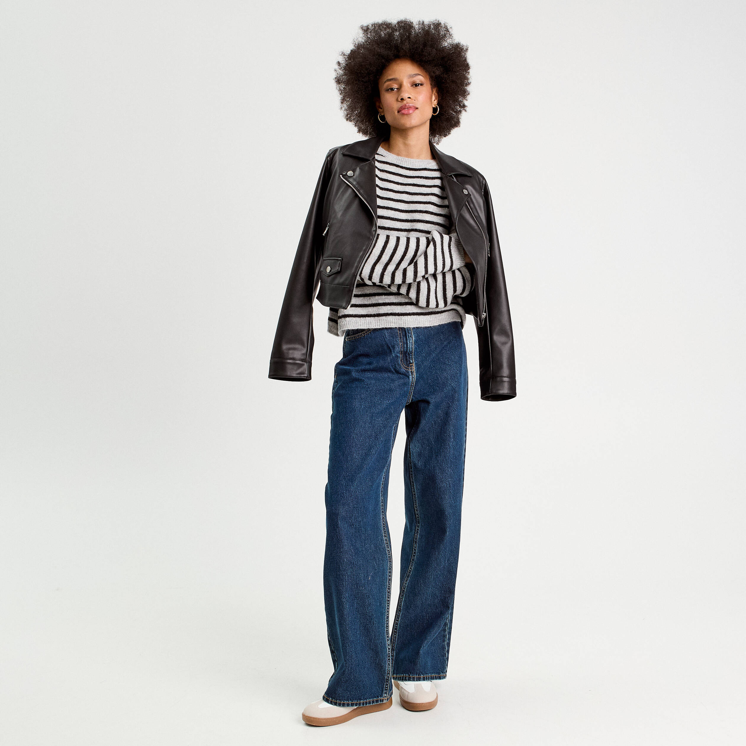 Pull Femme Atmosphere Gris Clair Manches Longues Taille UK 10 - Coton