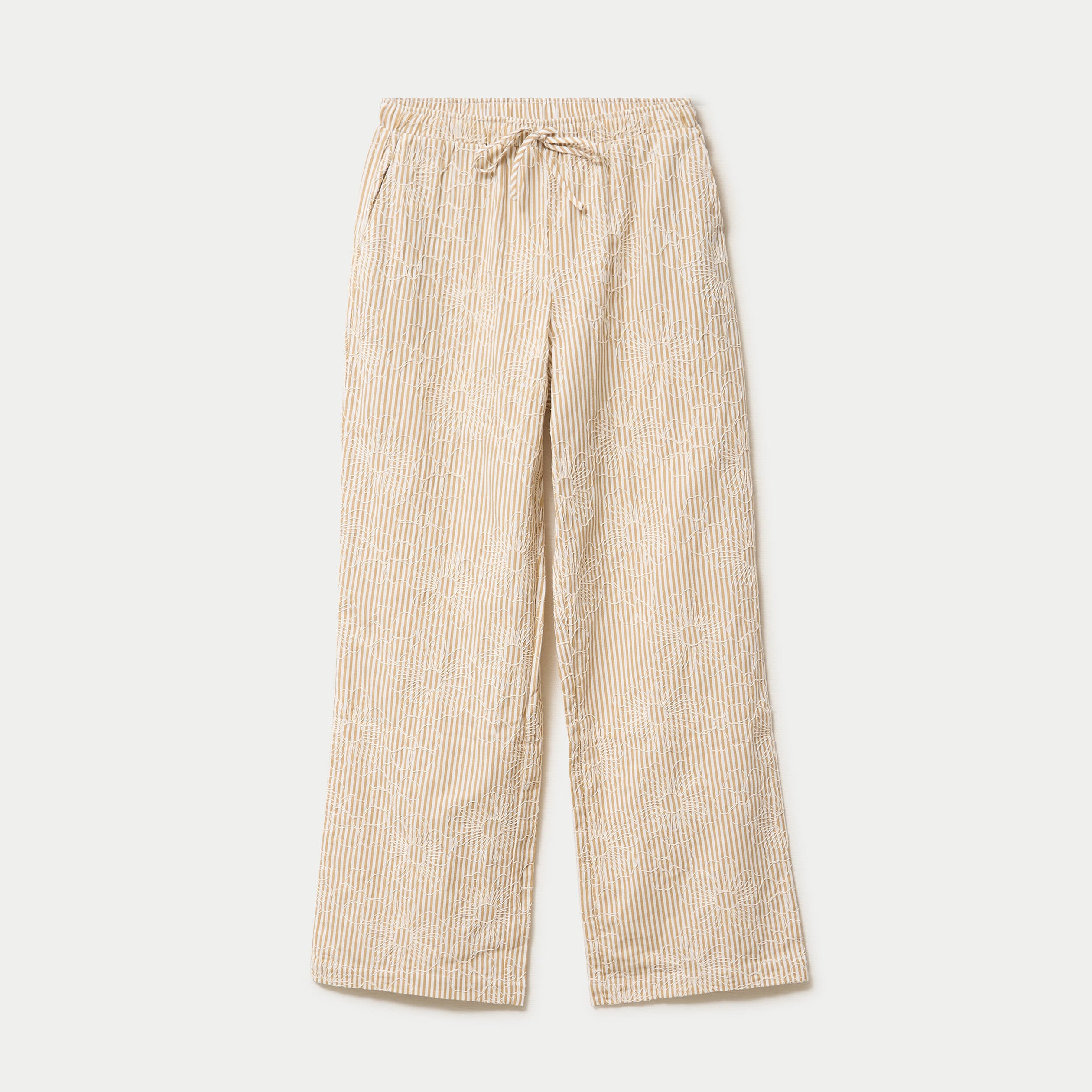 Pantalon large taille standard beige moyen femme