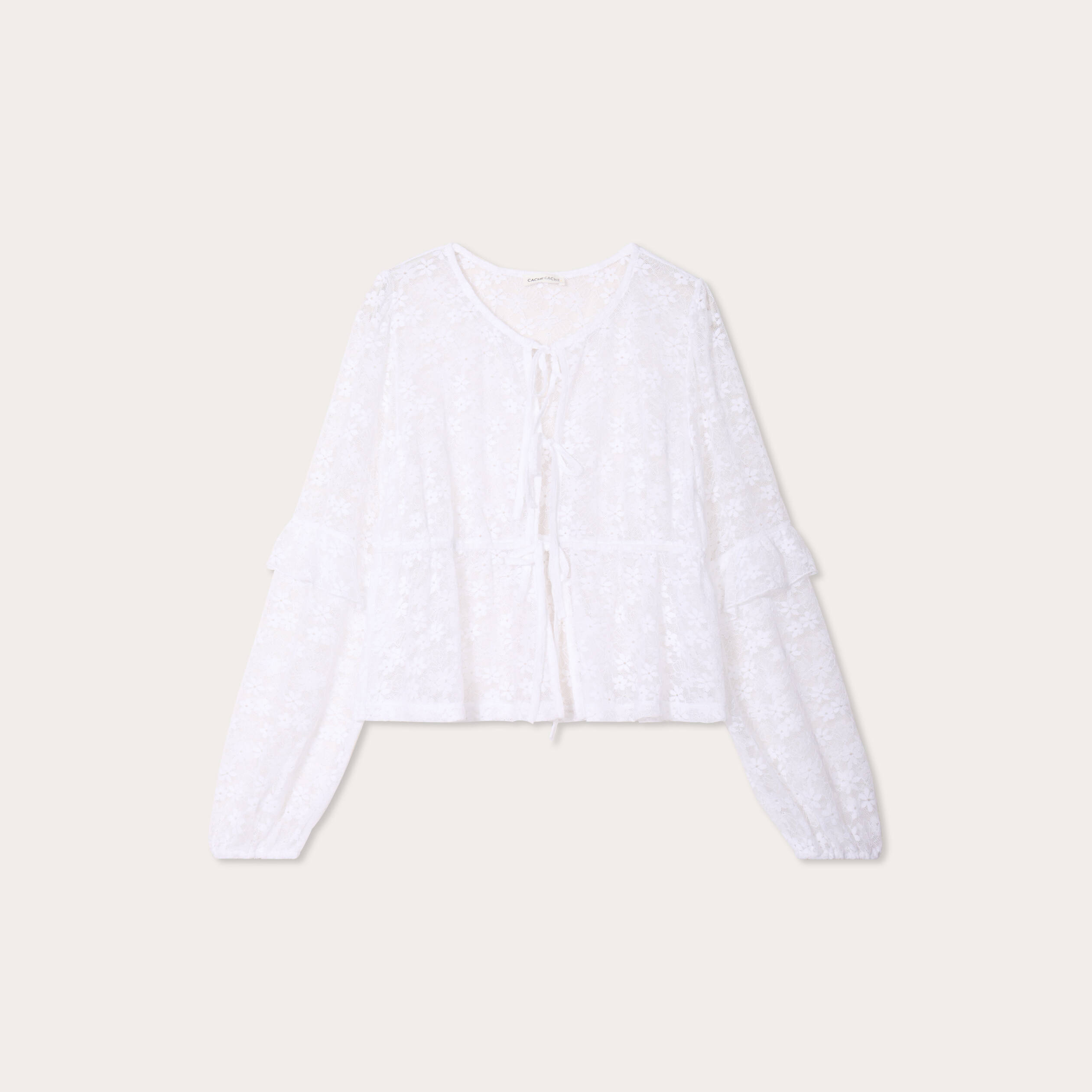 blouse manches longues noeuds blanc femme Blouse manches longues noeuds blanc femme
